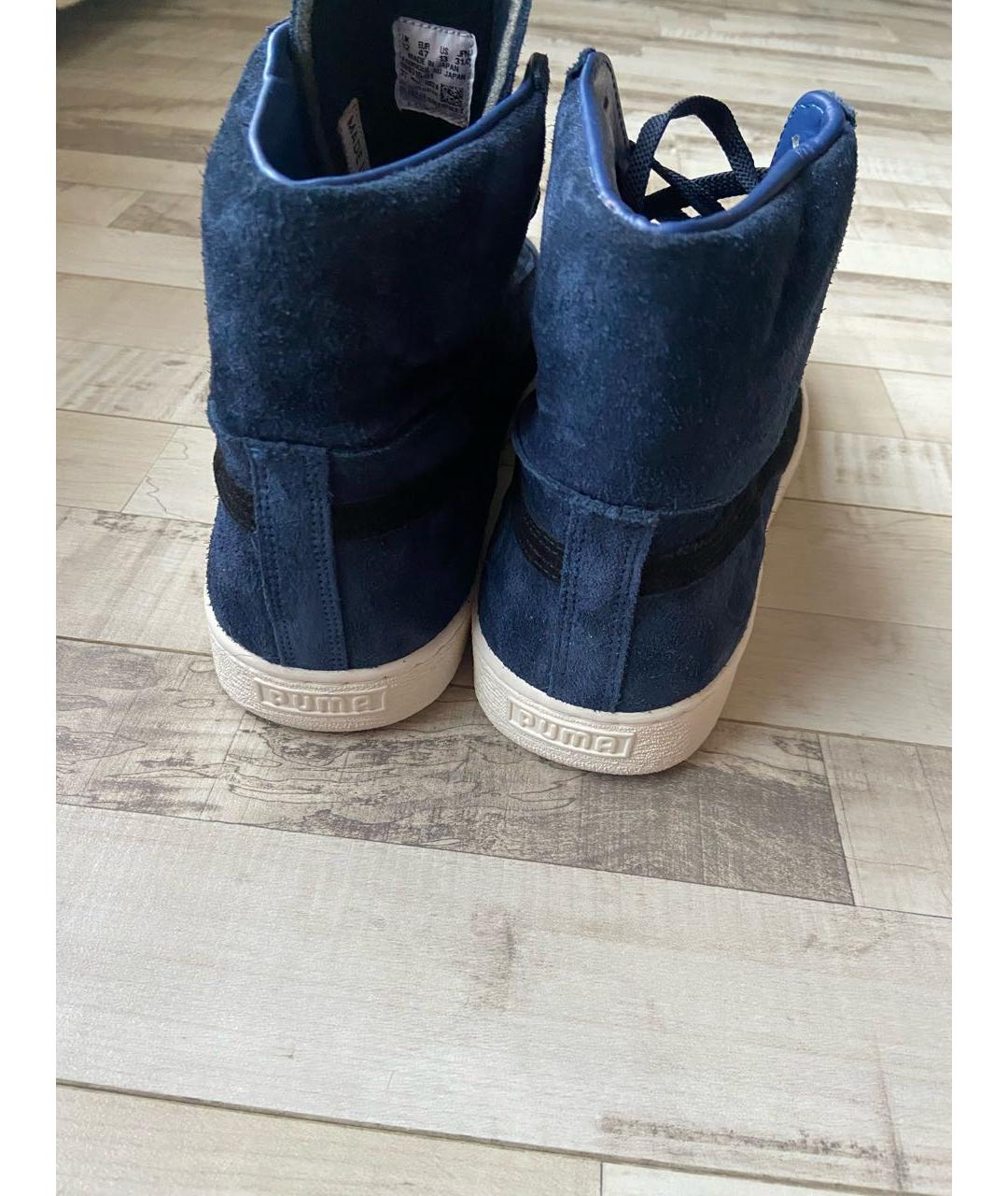 PUMA Темно-синие замшевые высокие кроссовки / кеды, фото 4