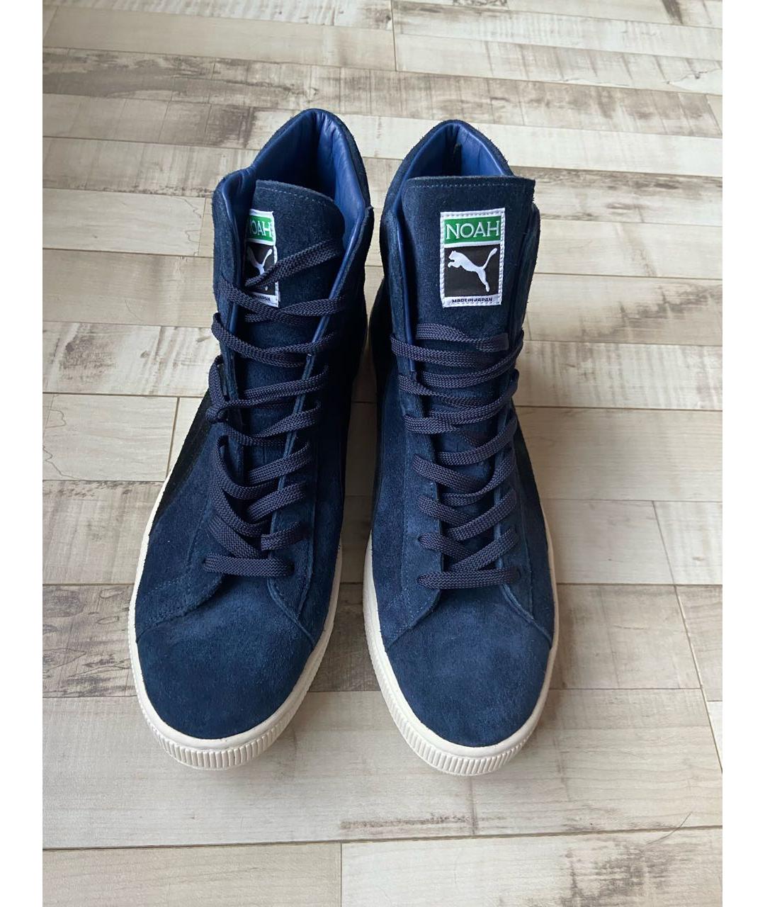 PUMA Темно-синие замшевые высокие кроссовки / кеды, фото 2
