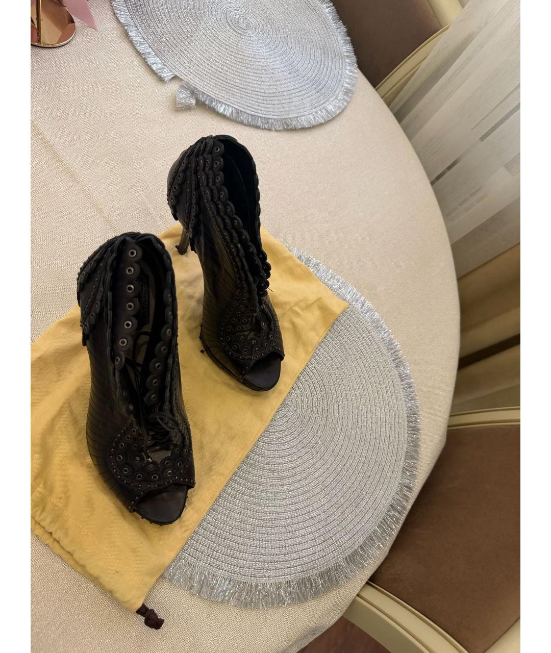CHRISTIAN DIOR Черные кожаные ботильоны, фото 3