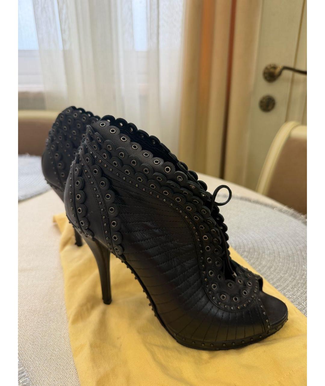 CHRISTIAN DIOR Черные кожаные ботильоны, фото 5