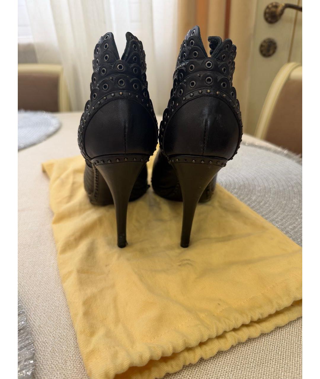 CHRISTIAN DIOR Черные кожаные ботильоны, фото 4