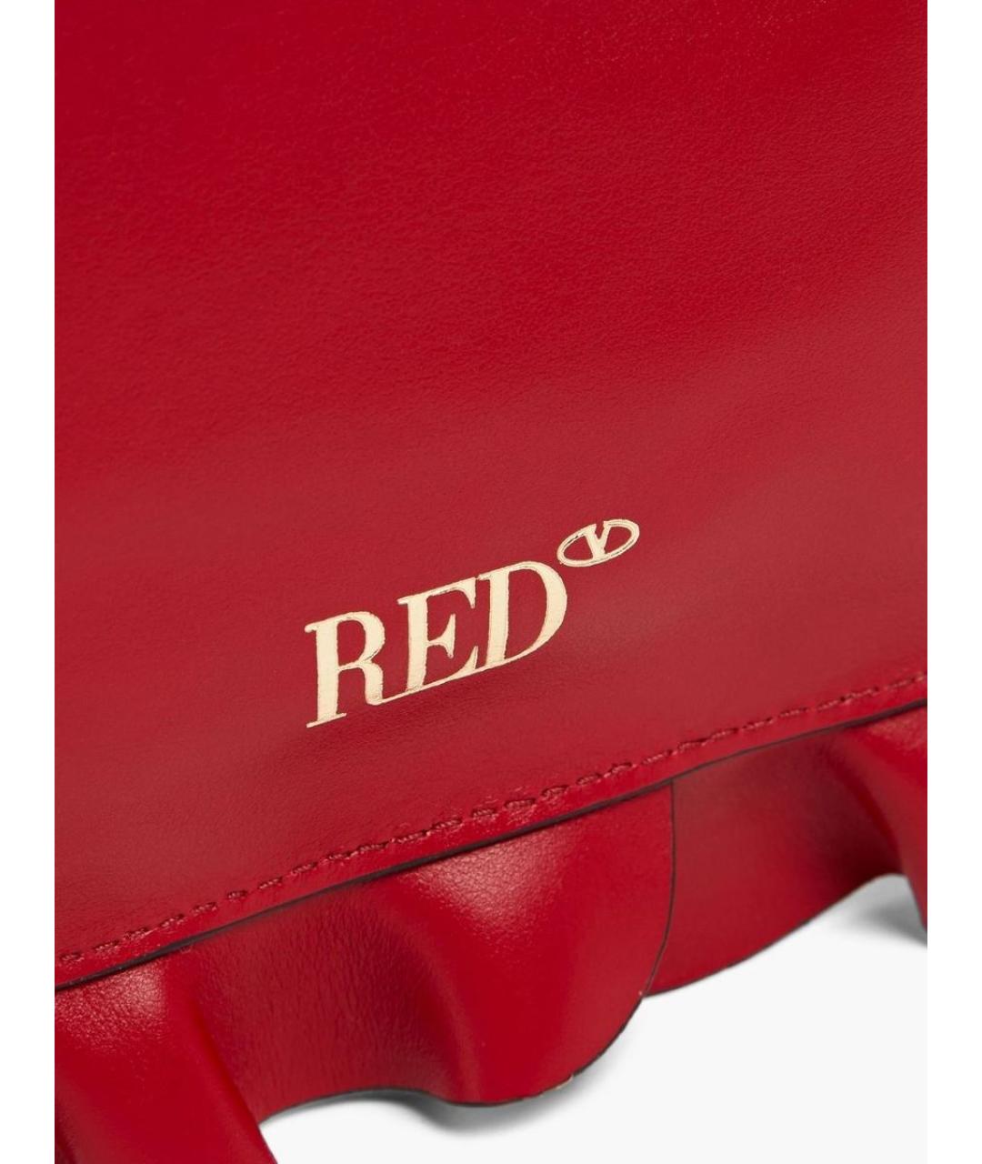 RED VALENTINO Красная кожаная сумка через плечо, фото 3