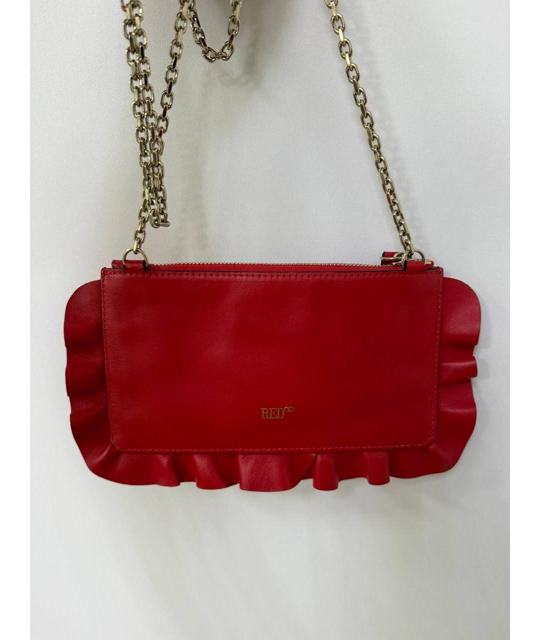 RED VALENTINO Красная кожаная сумка через плечо, фото 6
