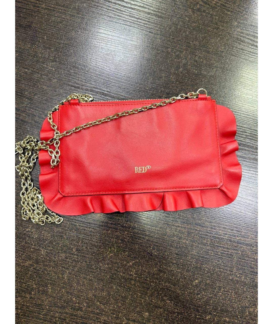RED VALENTINO Красная кожаная сумка через плечо, фото 9