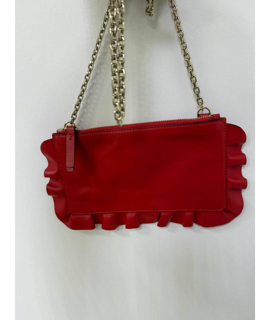 RED VALENTINO Красная кожаная сумка через плечо, фото 7