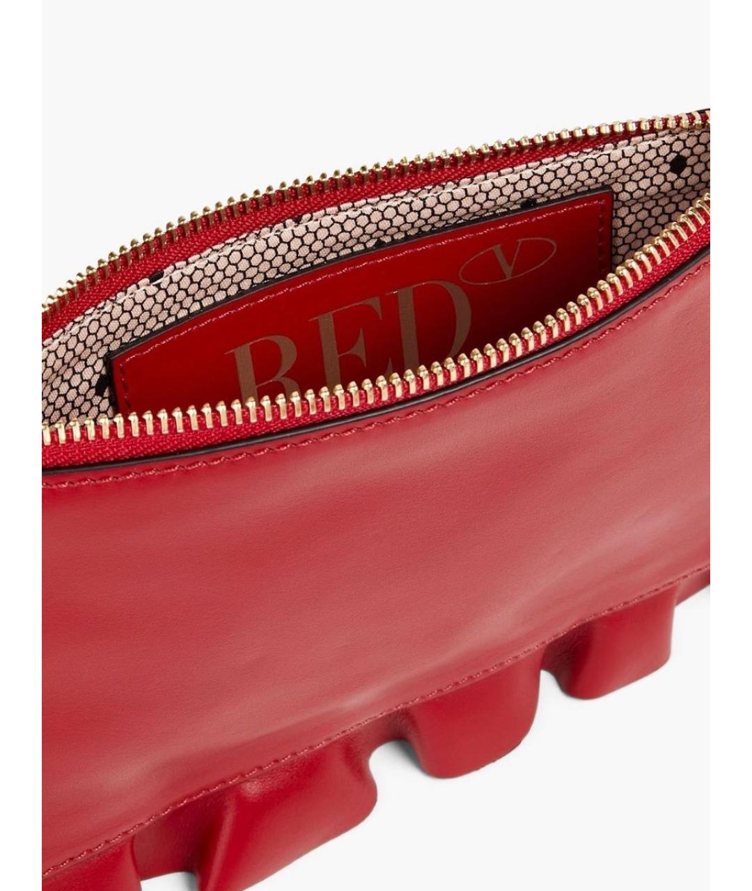RED VALENTINO Красная кожаная сумка через плечо, фото 4