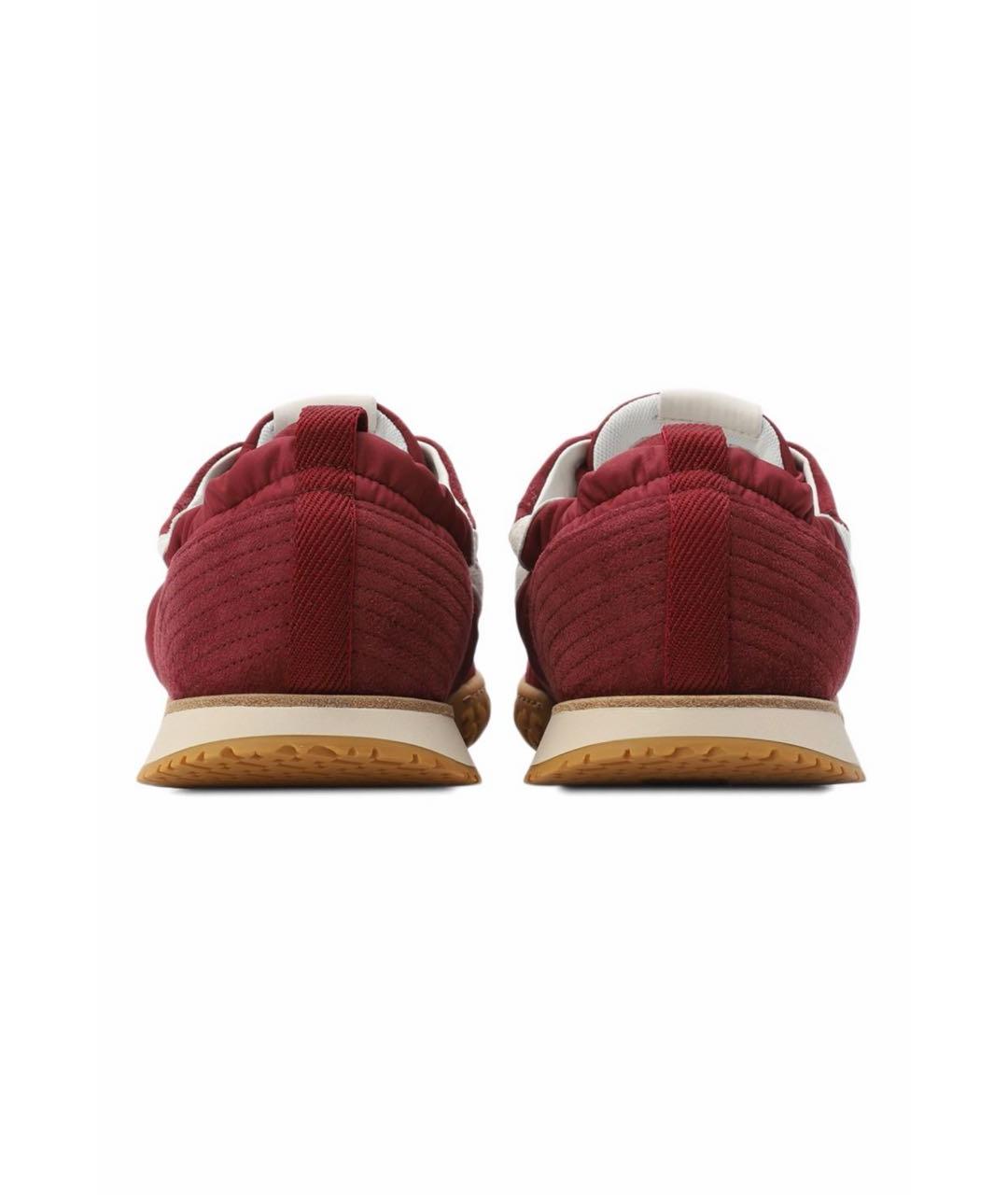HERMES Бордовые текстильные кроссовки, фото 4