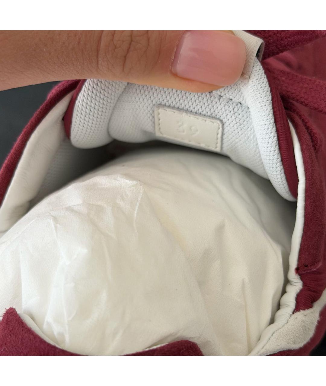 HERMES Бордовые текстильные кроссовки, фото 8