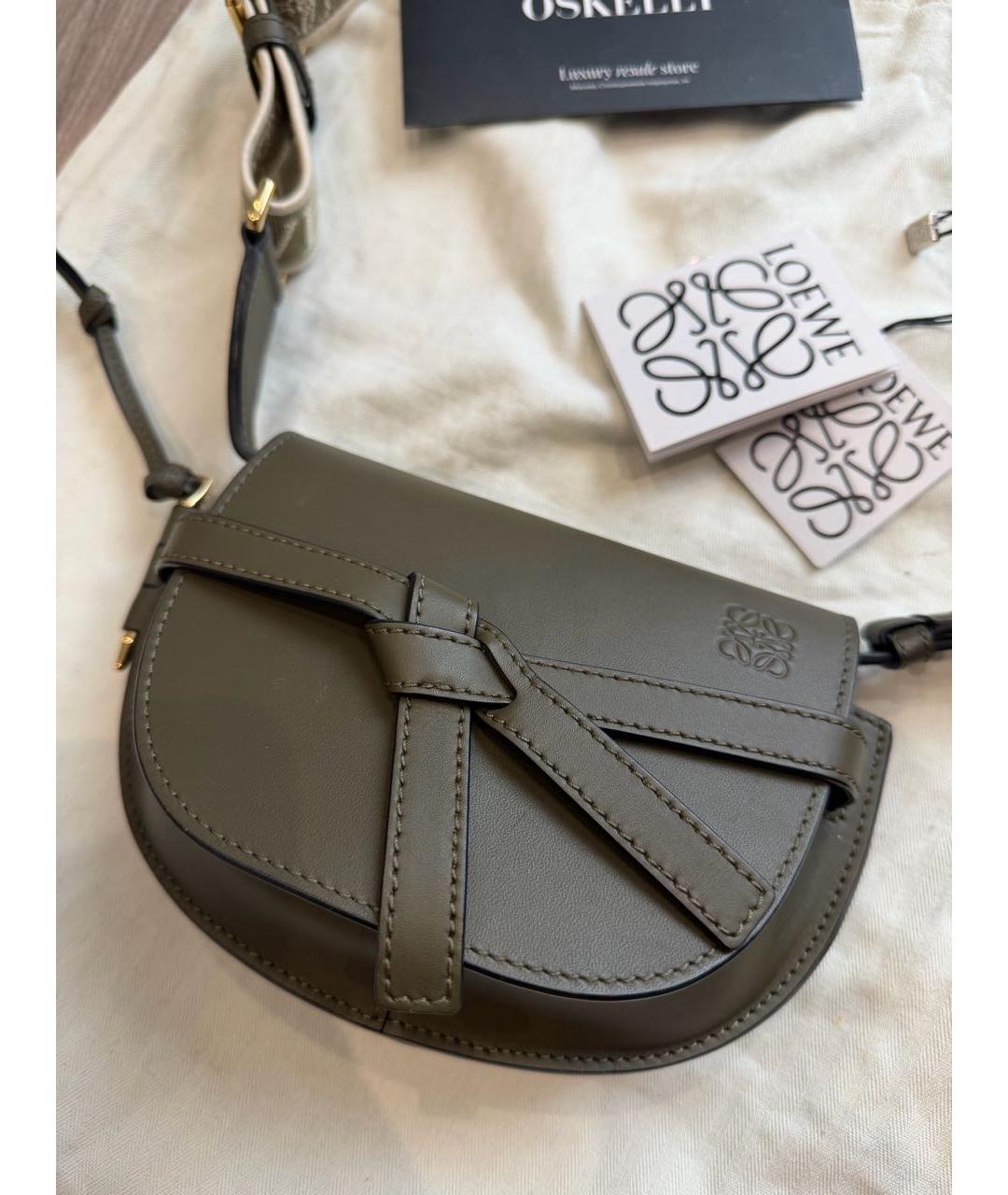 LOEWE Хаки кожаная сумка через плечо, фото 2