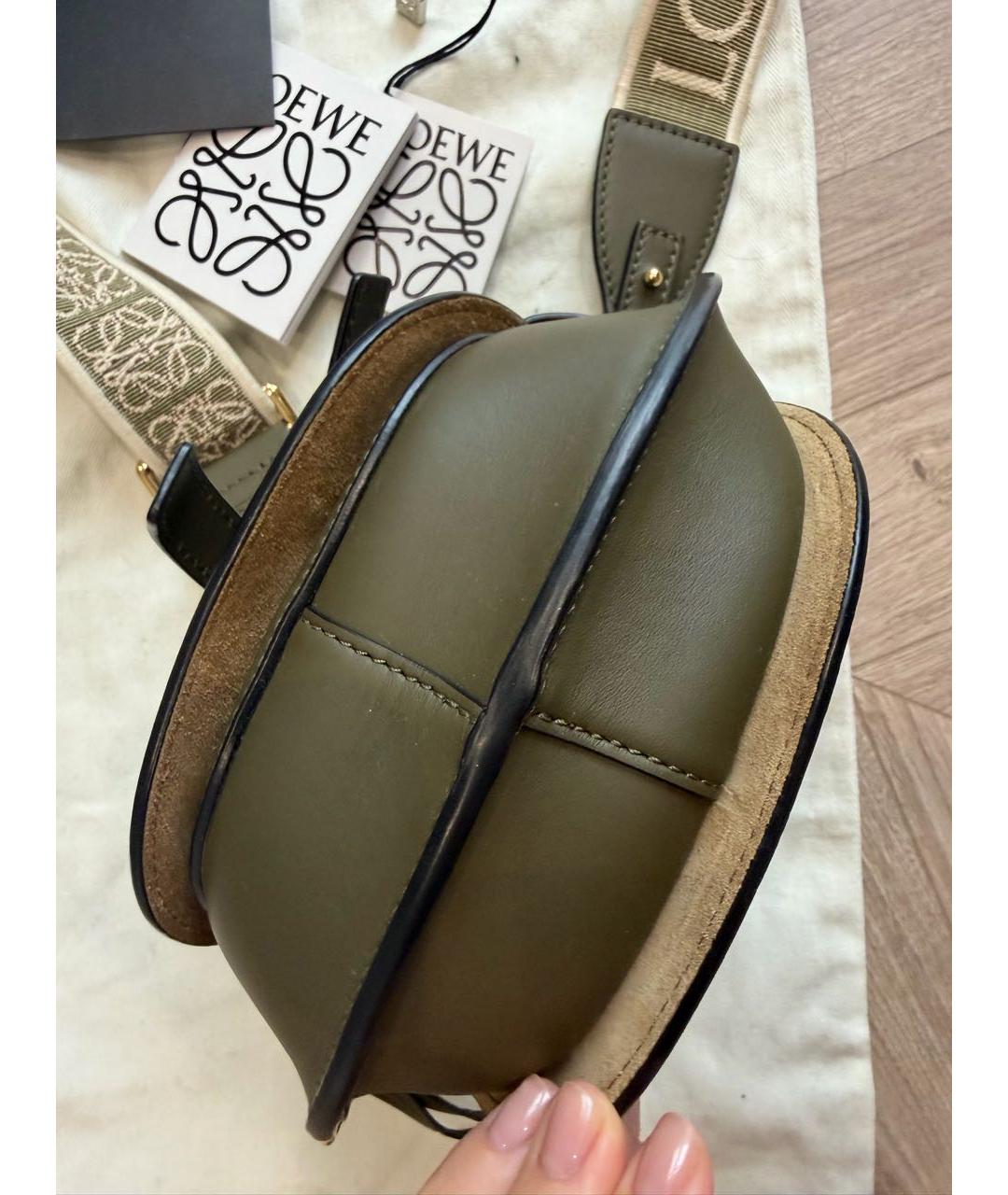 LOEWE Хаки кожаная сумка через плечо, фото 6
