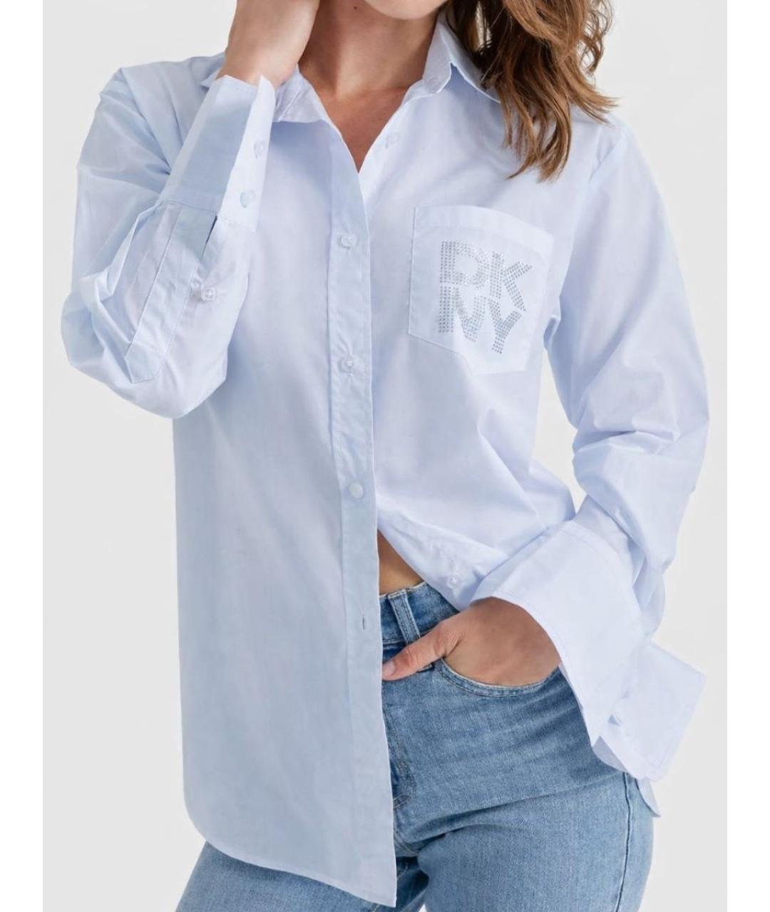 DKNY Голубая хлопковая рубашка, фото 7