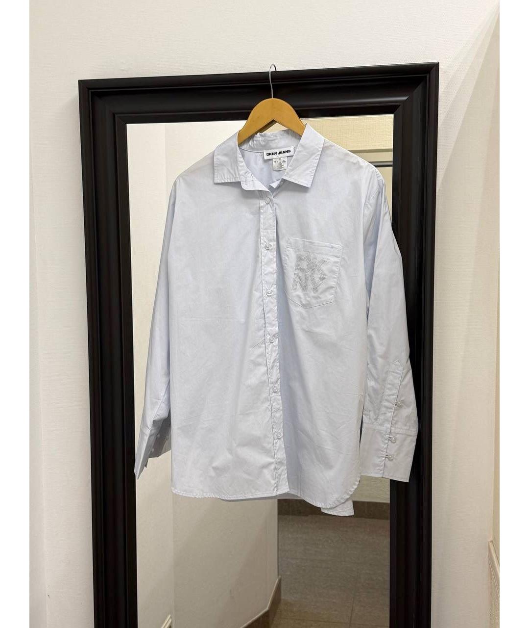 DKNY Голубая хлопковая рубашка, фото 8