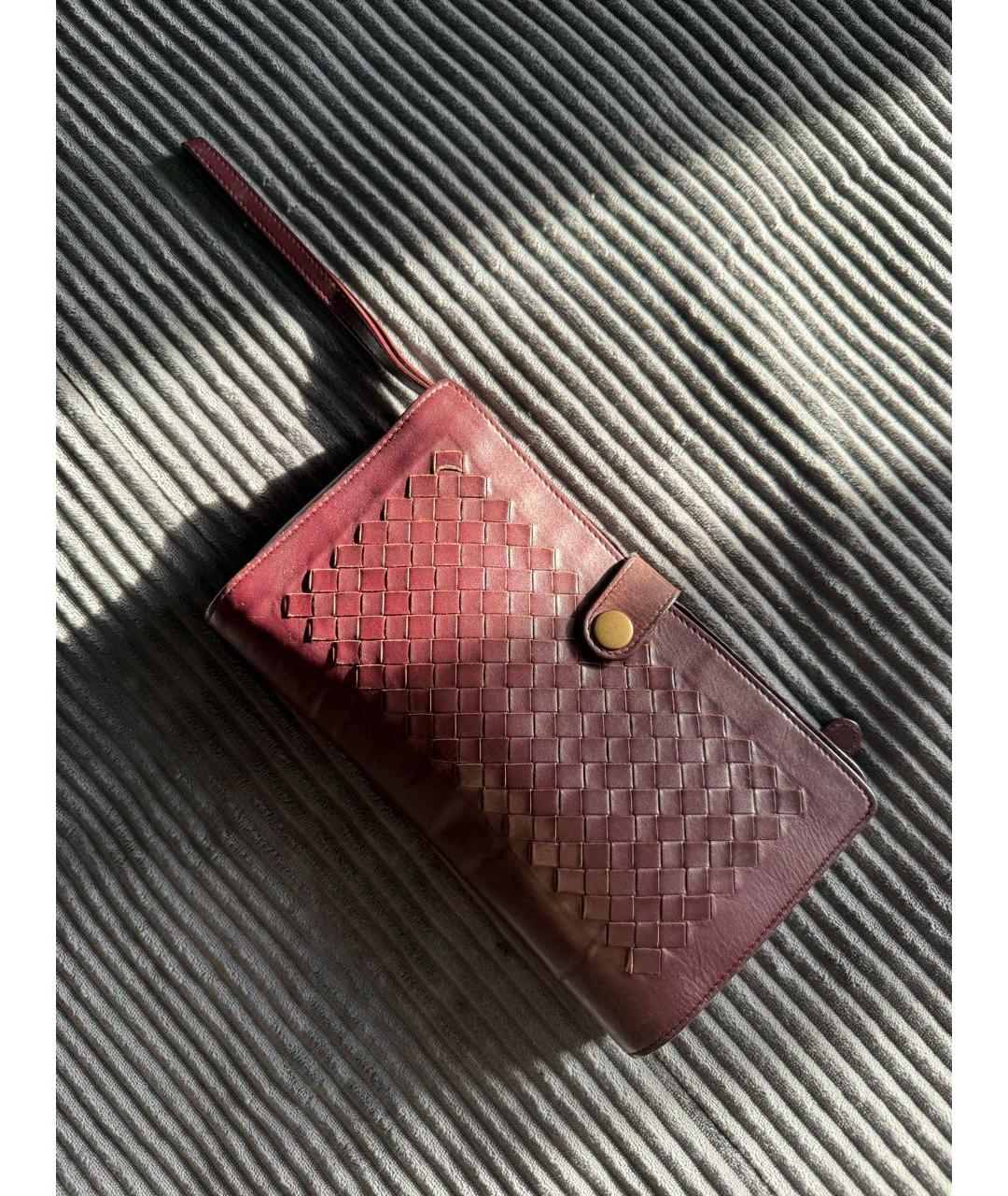 BOTTEGA VENETA Коричневый кожаный кошелек, фото 9