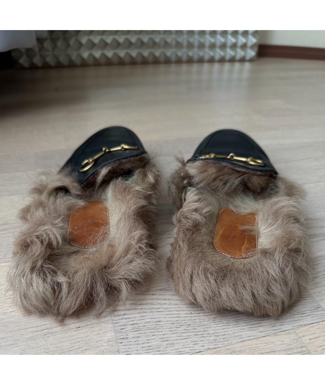 GUCCI Черные кожаные сабо, фото 4