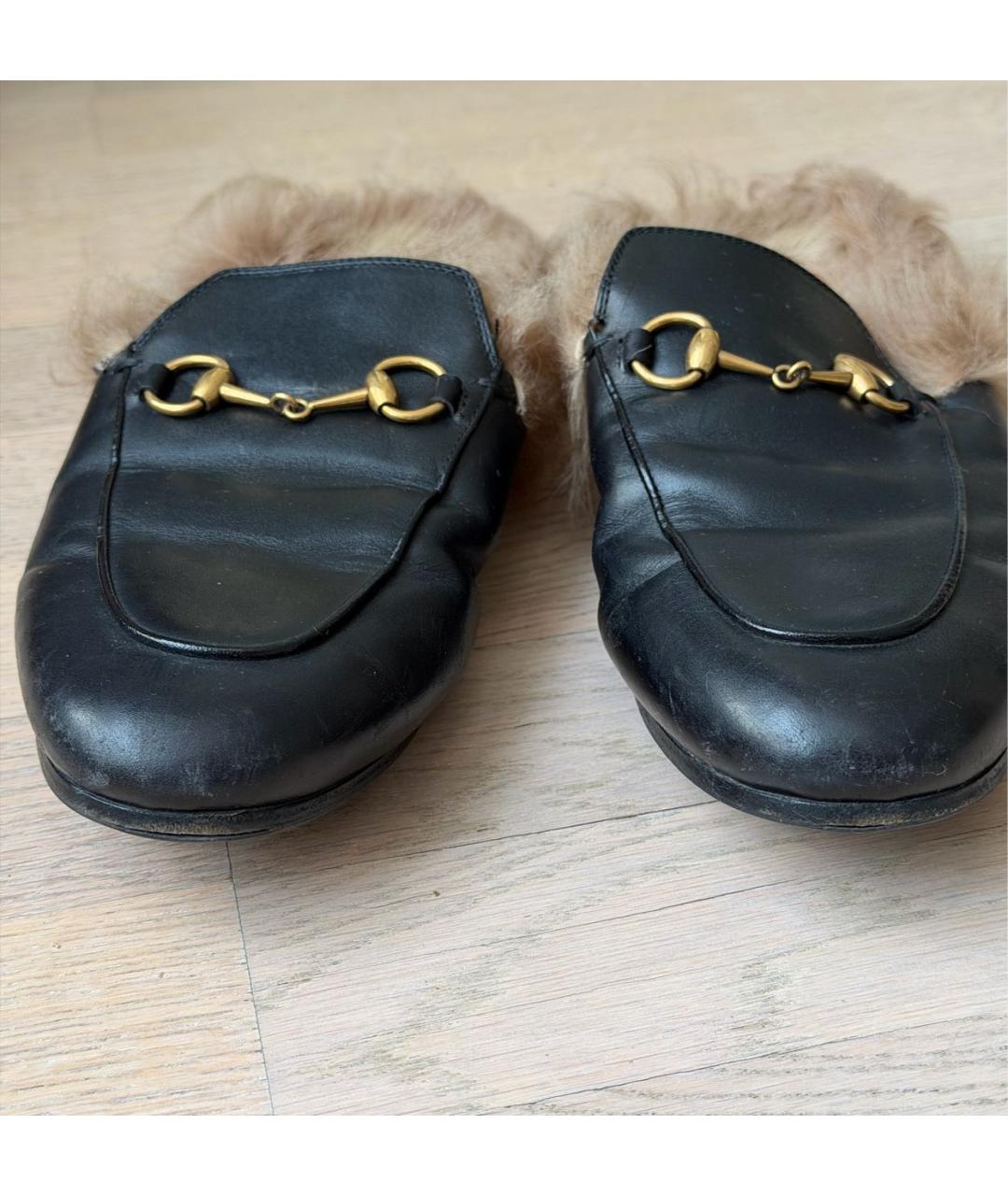 GUCCI Черные кожаные сабо, фото 6