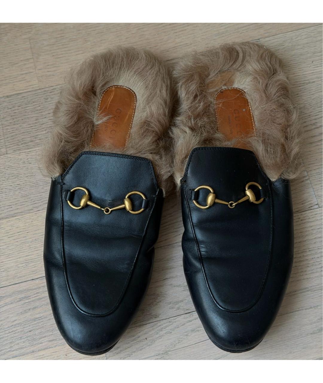 GUCCI Черные кожаные сабо, фото 3