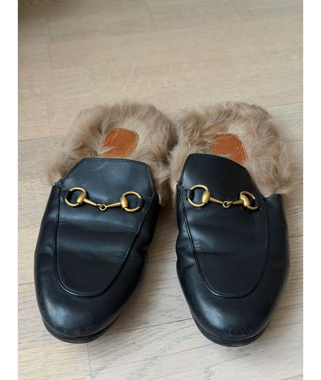 GUCCI Черные кожаные сабо, фото 2