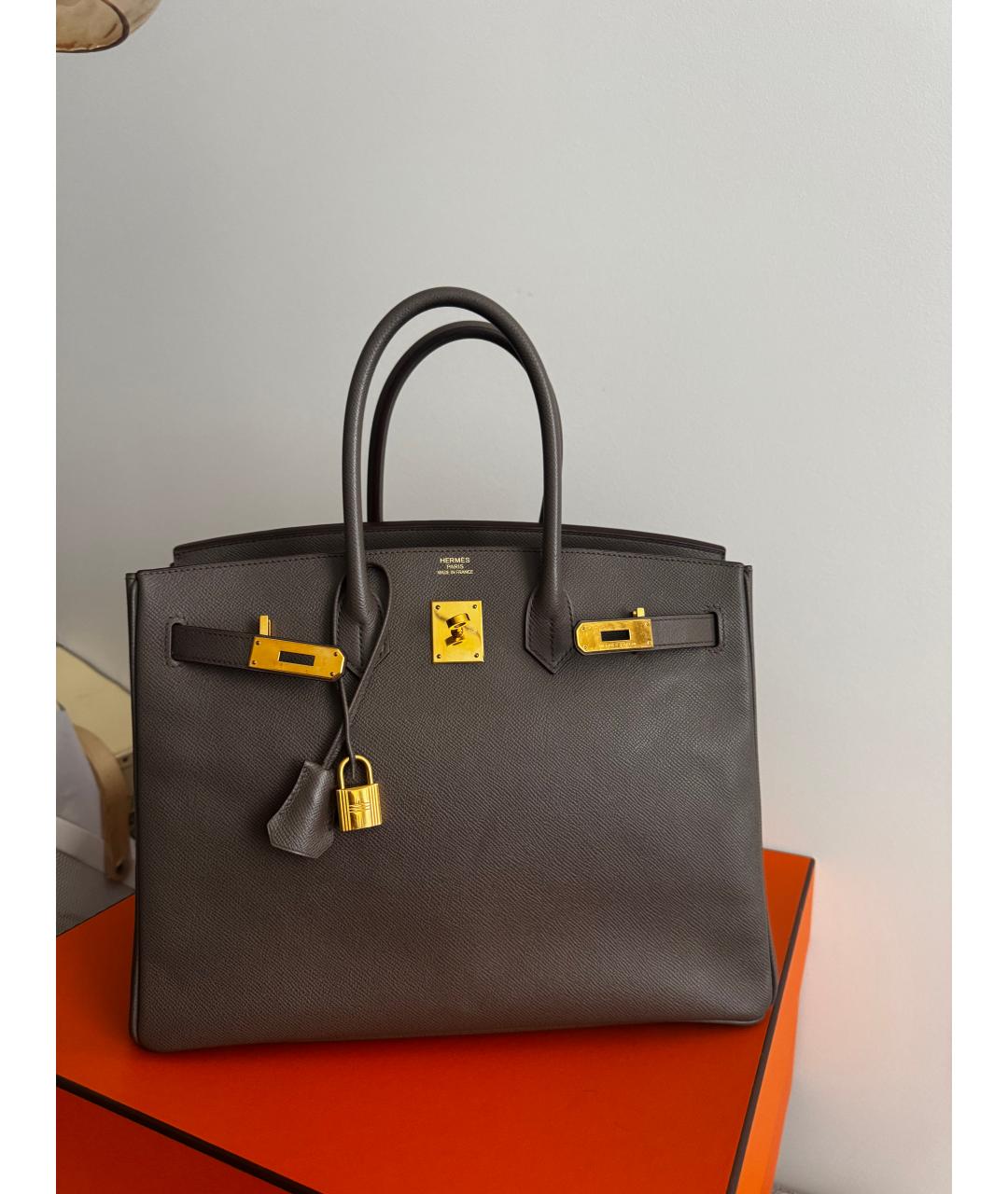 HERMES Кожаная сумка с короткими ручками, фото 8