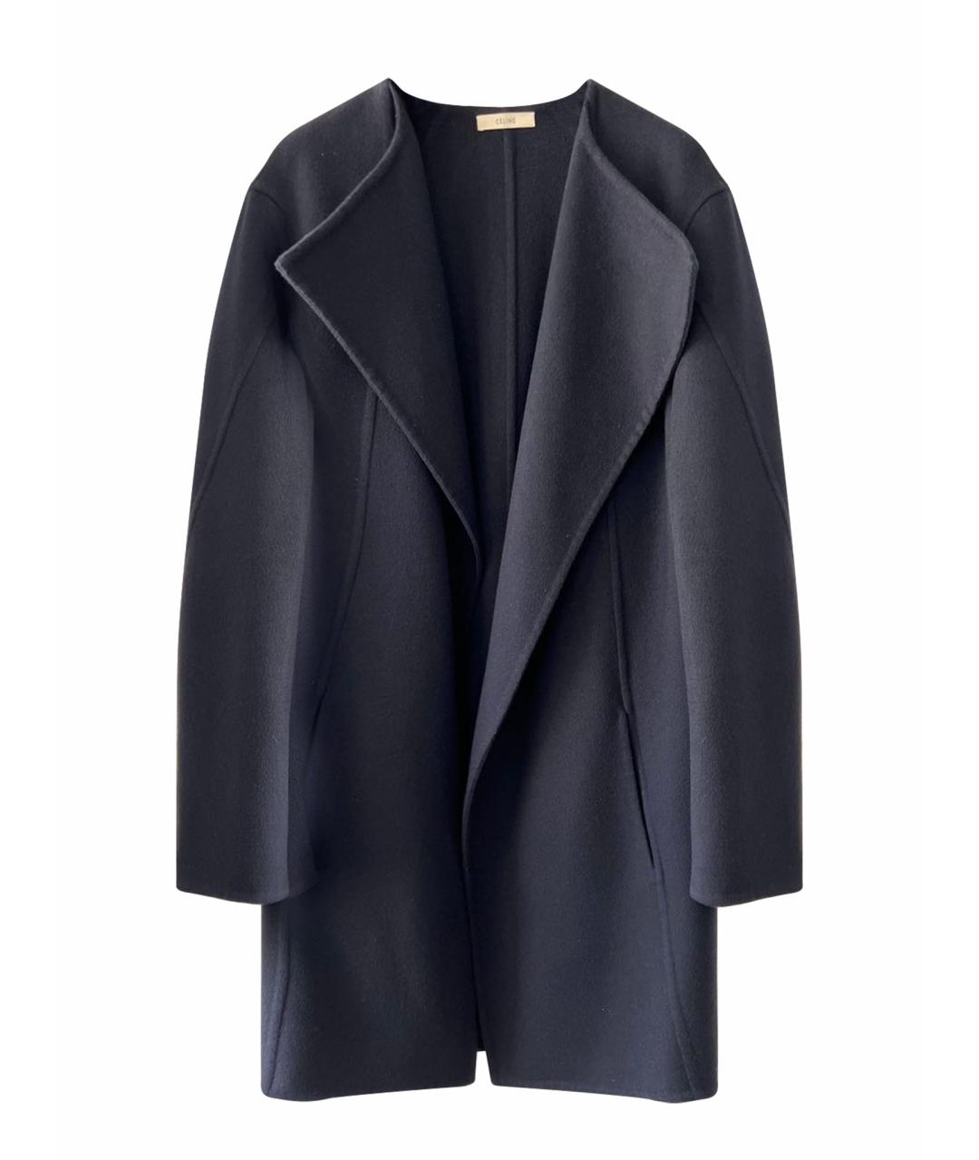 CELINE Черное шерстяное пальто, фото 1