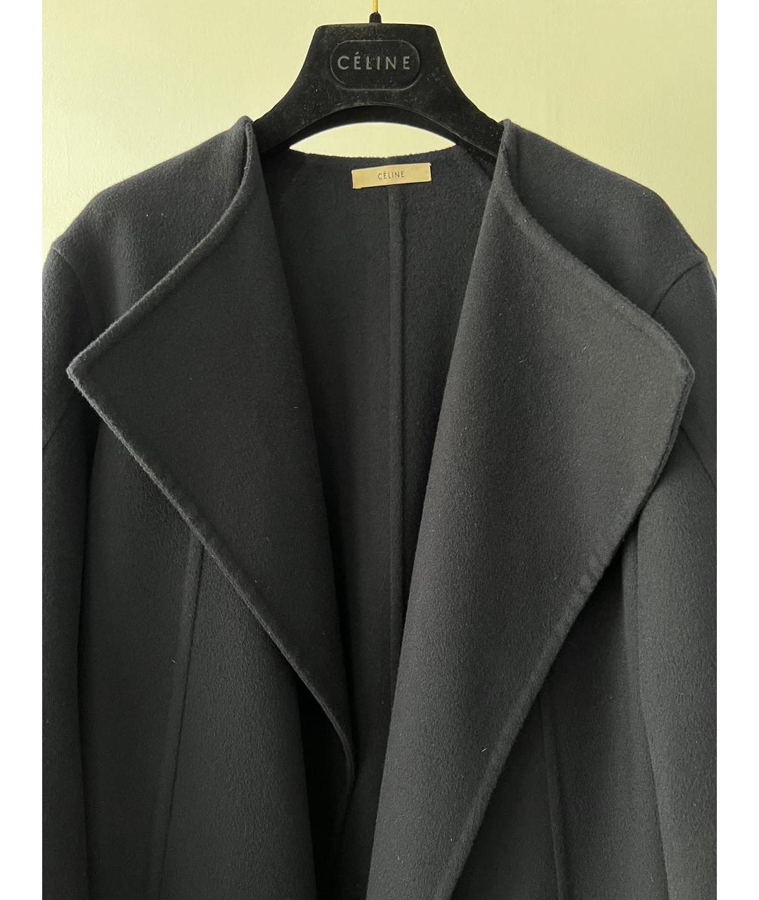 CELINE Черное шерстяное пальто, фото 3