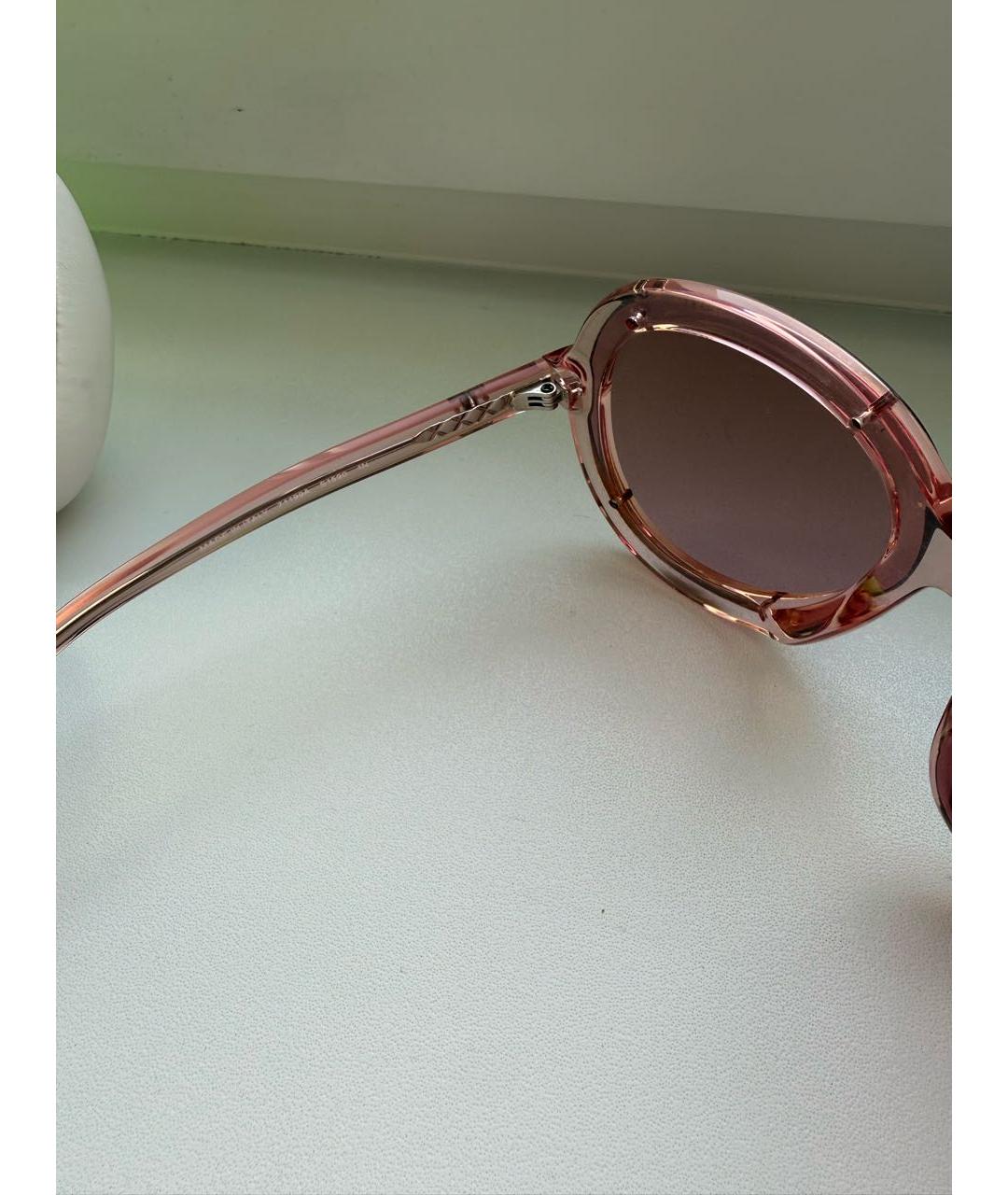 CHANEL Розовые пластиковые солнцезащитные очки, фото 5