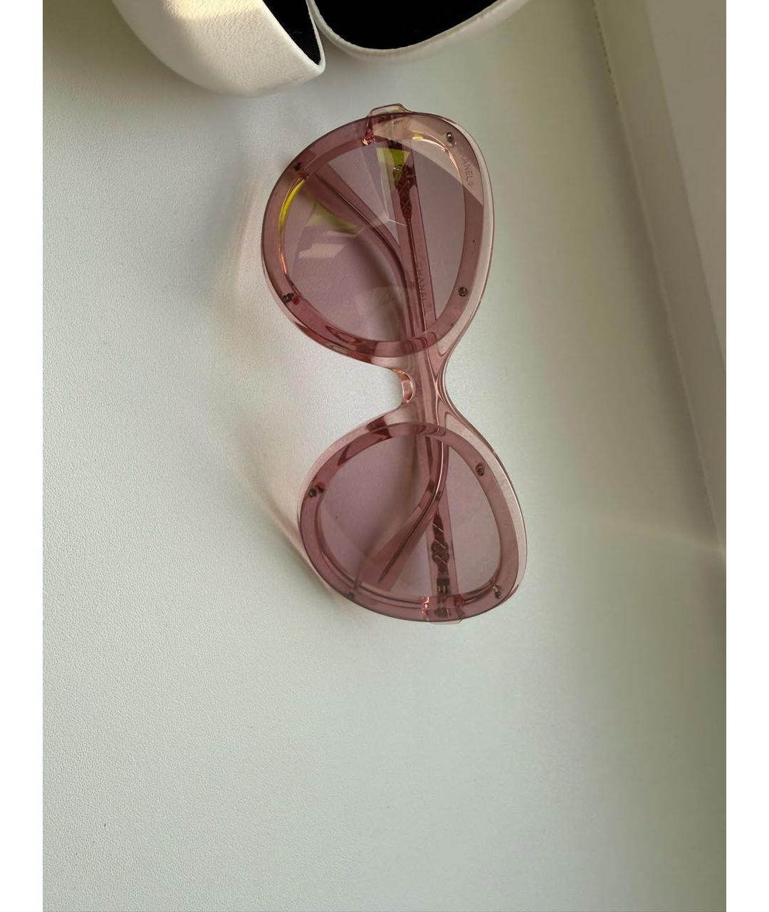 CHANEL Розовые пластиковые солнцезащитные очки, фото 2