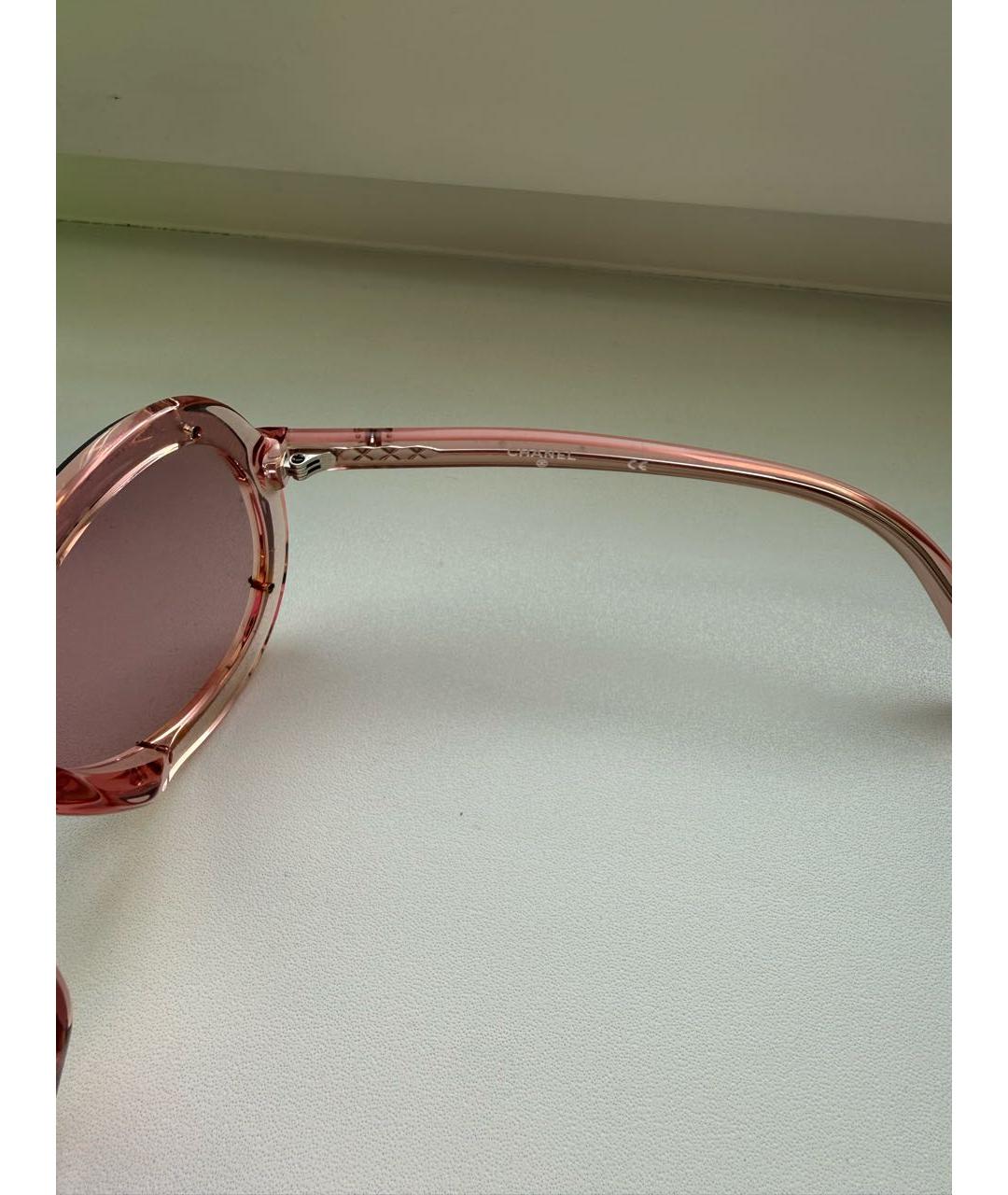 CHANEL Розовые пластиковые солнцезащитные очки, фото 6