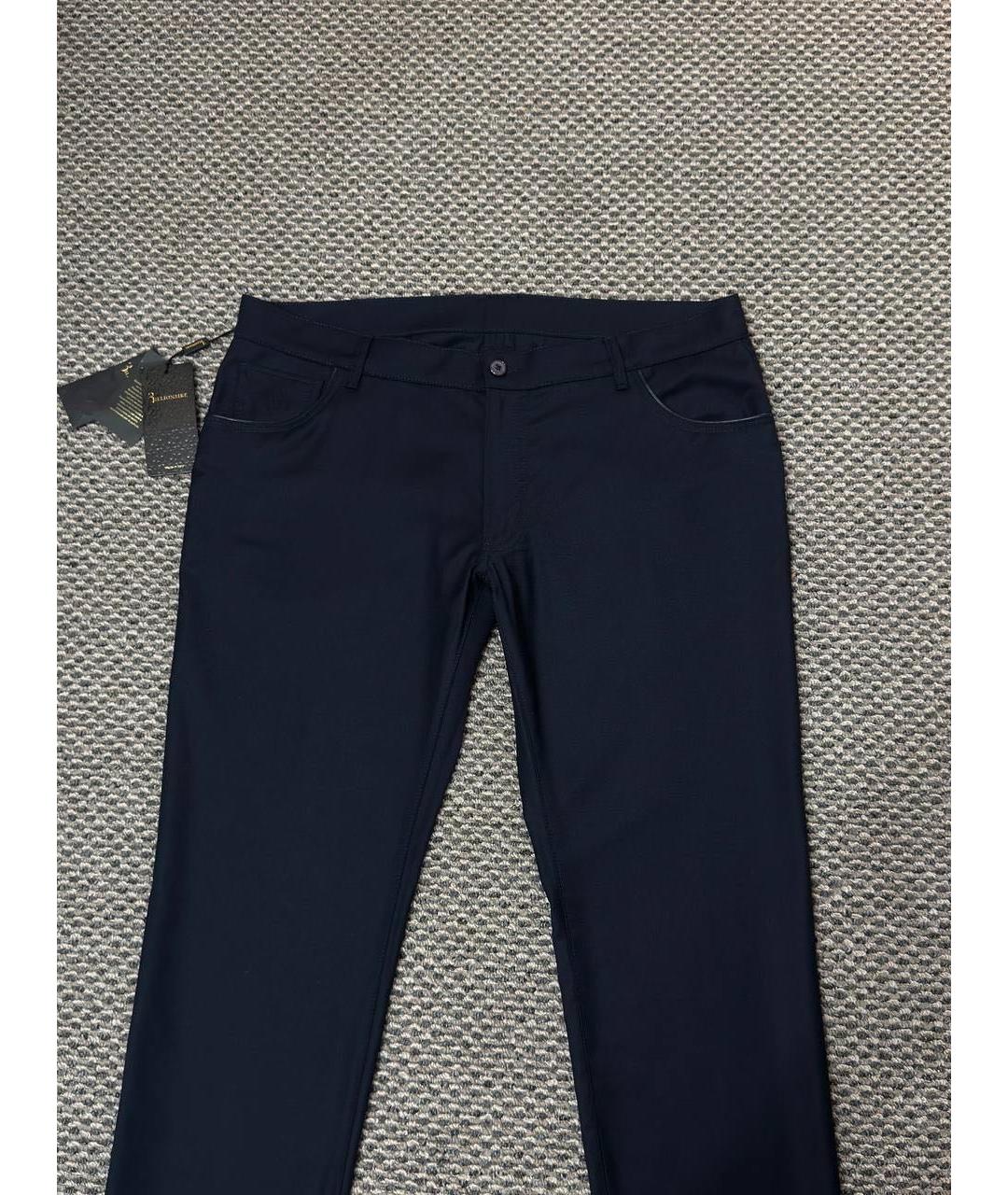 BILLIONAIRE Темно-синие шерстяные повседневные брюки, фото 4