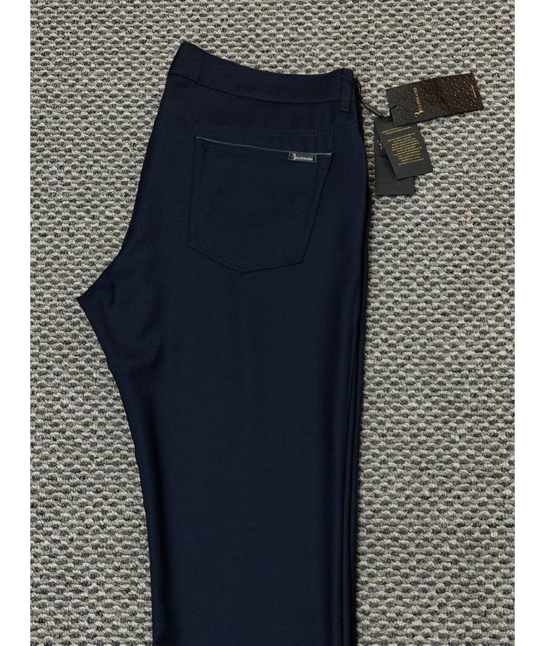 BILLIONAIRE Темно-синие шерстяные повседневные брюки, фото 3