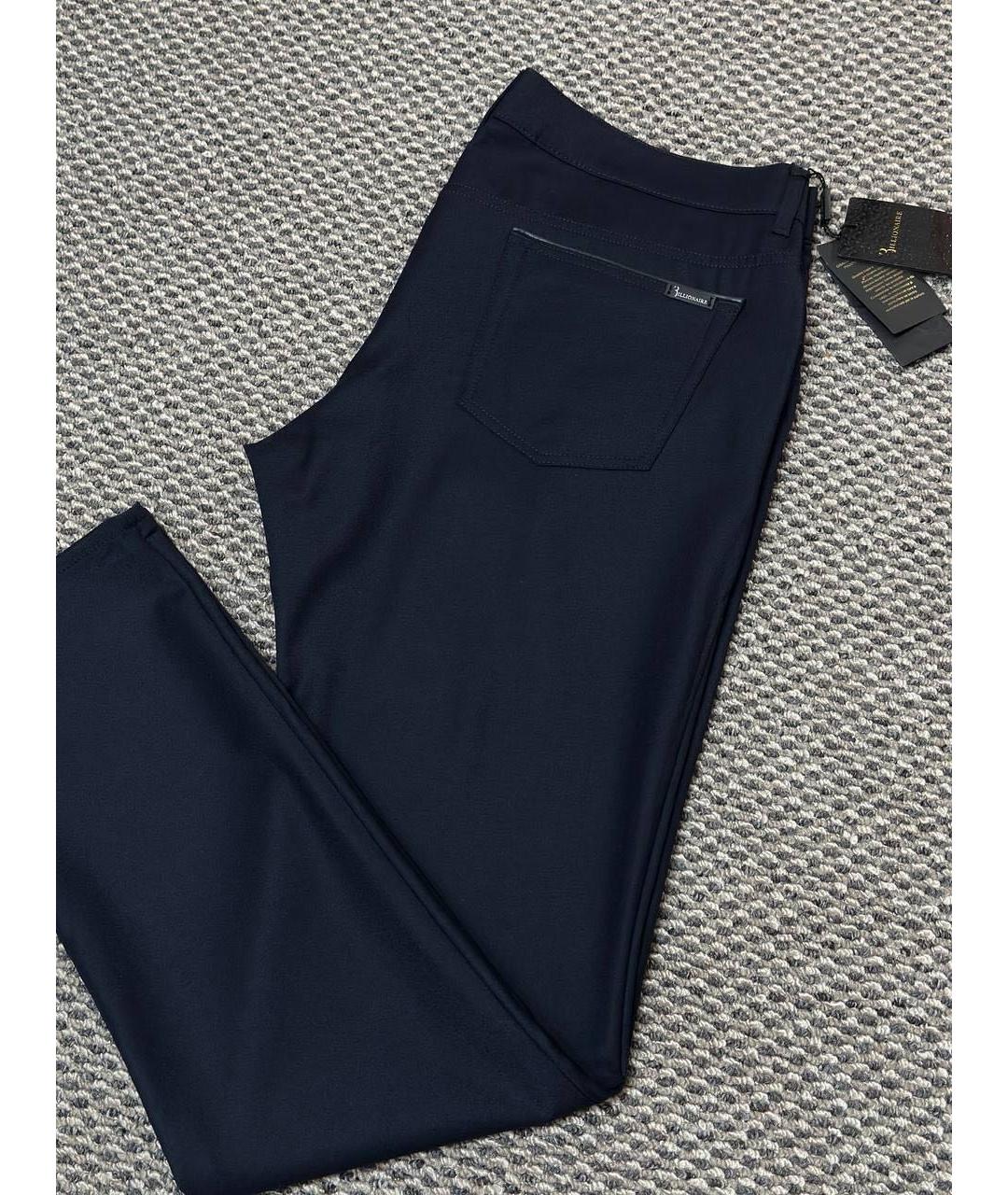 BILLIONAIRE Темно-синие шерстяные повседневные брюки, фото 6