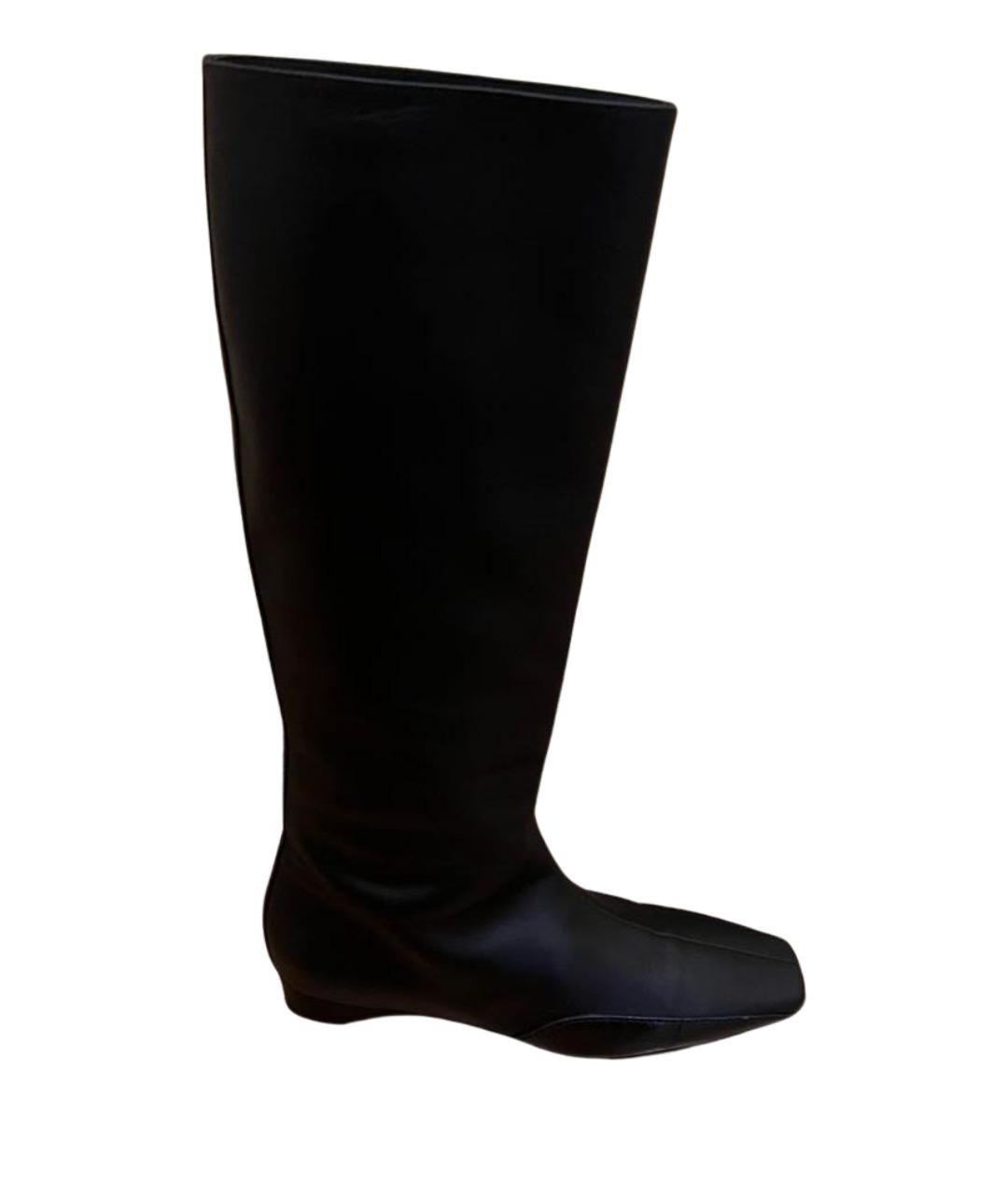 HERMES Черные кожаные сапоги, фото 1