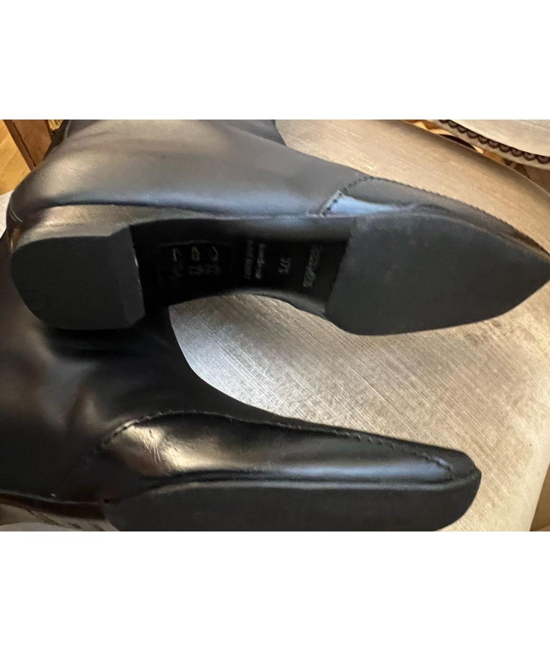 HERMES Черные кожаные сапоги, фото 5