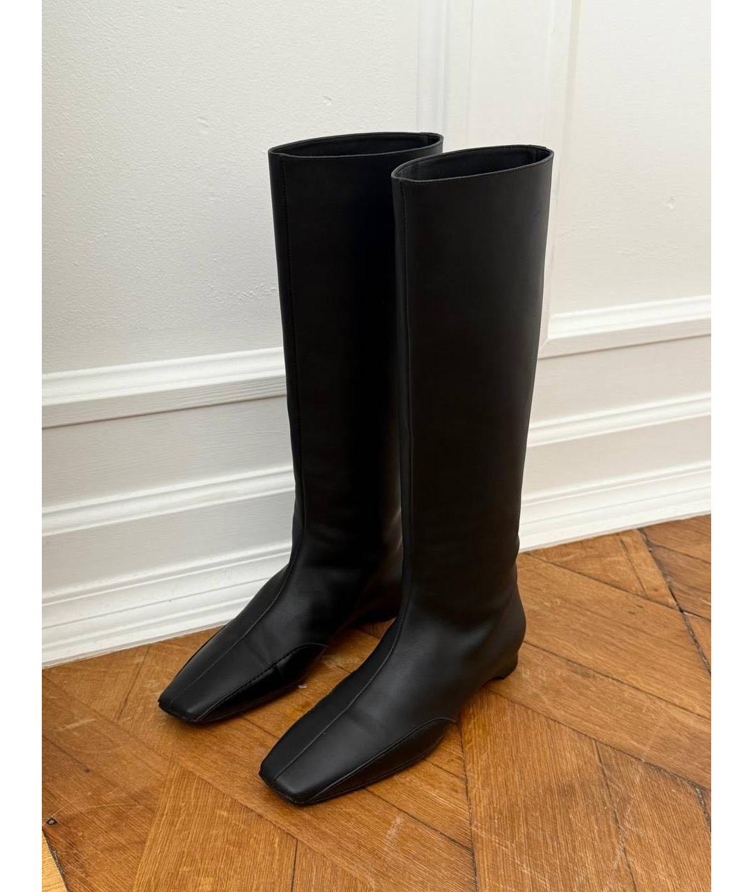 HERMES Черные кожаные сапоги, фото 2