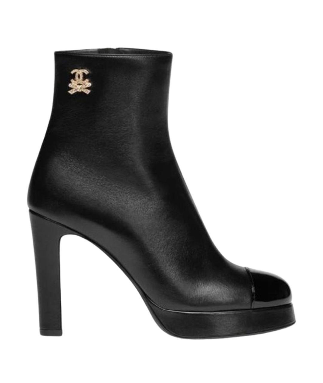 CHANEL Черные кожаные сапоги, фото 1