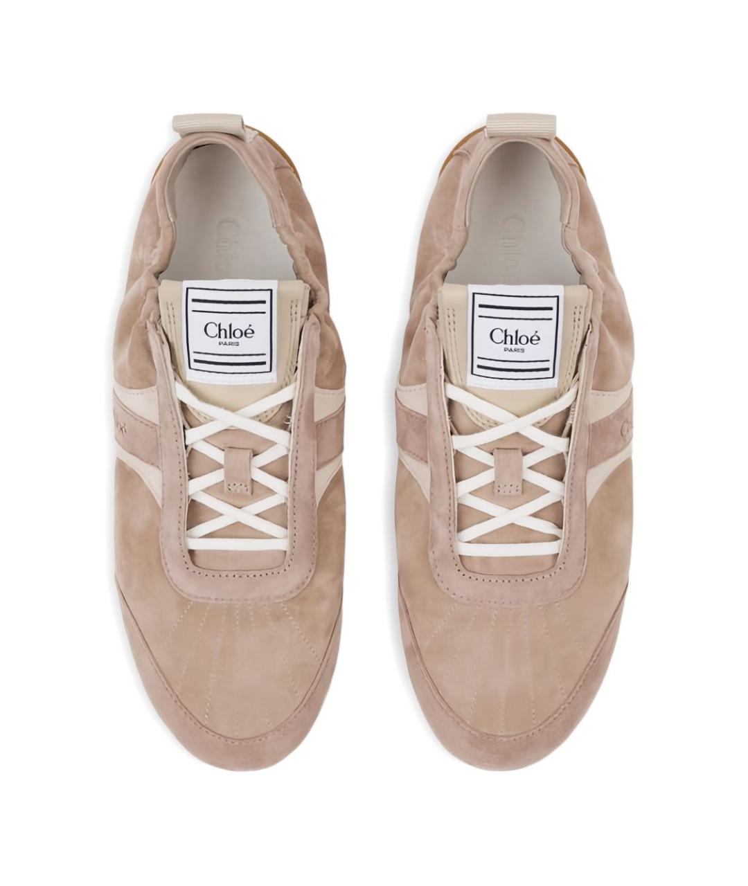 CHLOE Розовые текстильные кроссовки, фото 5
