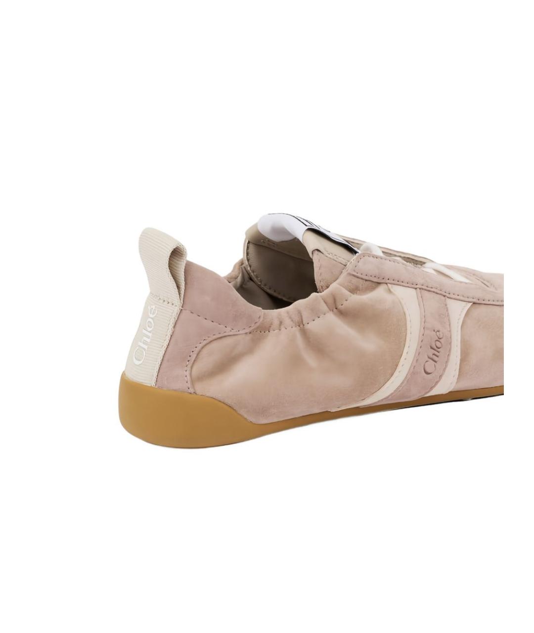 CHLOE Розовые текстильные кроссовки, фото 3