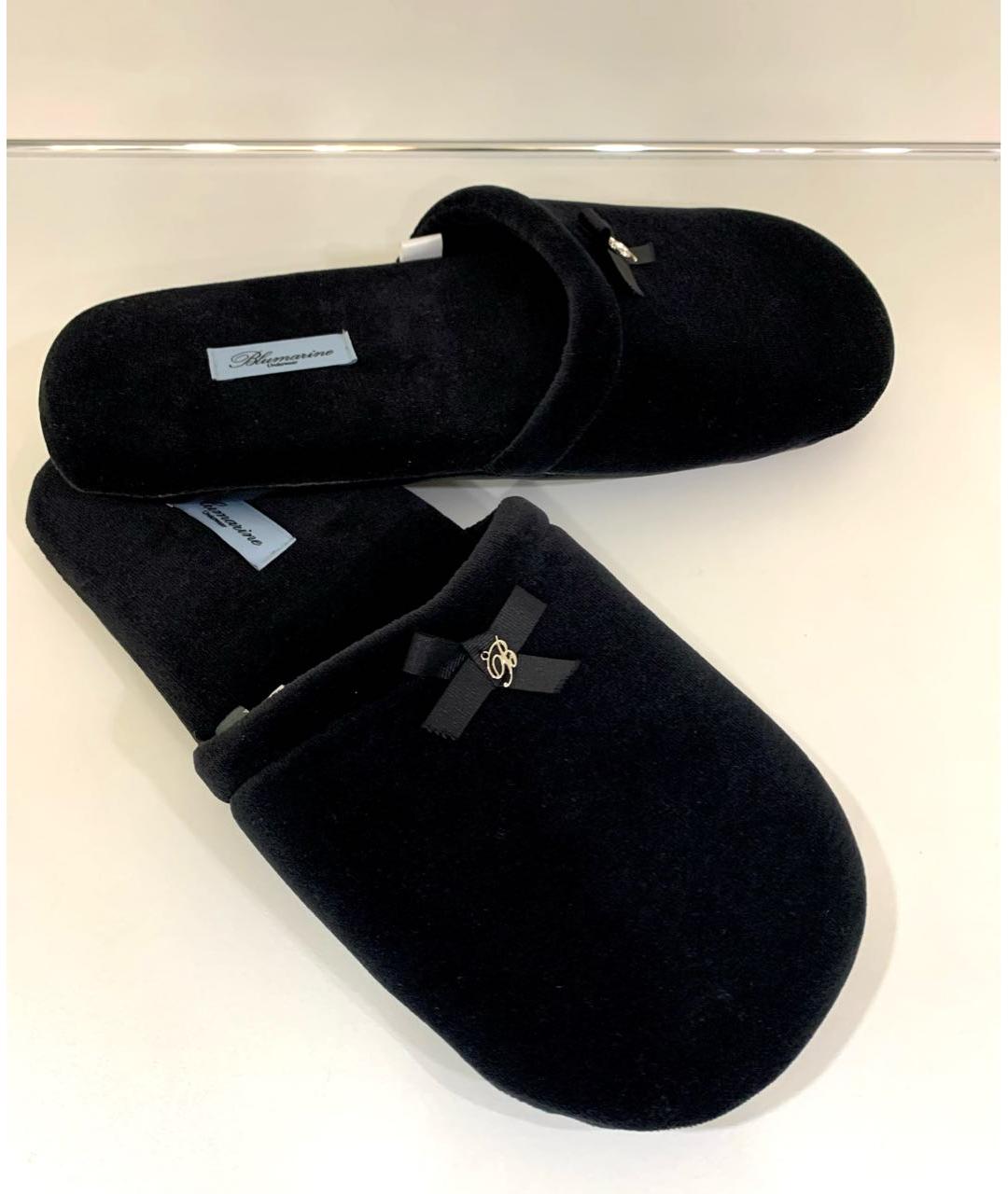 BLUMARINE Черные бархатные шлепанцы, фото 4