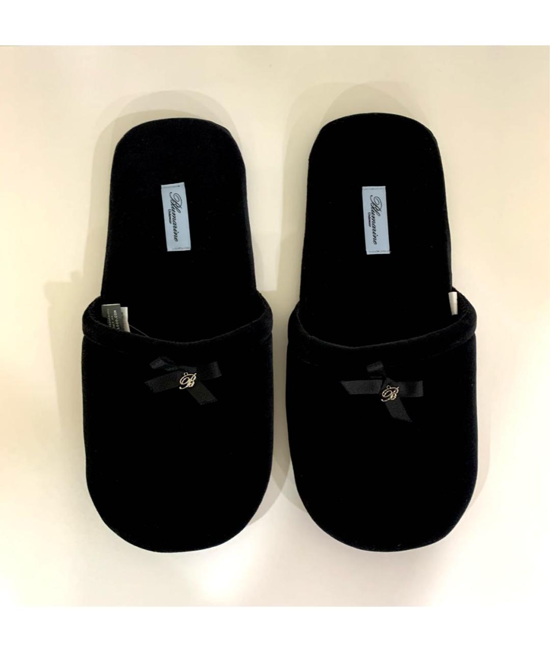 BLUMARINE Черные бархатные шлепанцы, фото 2