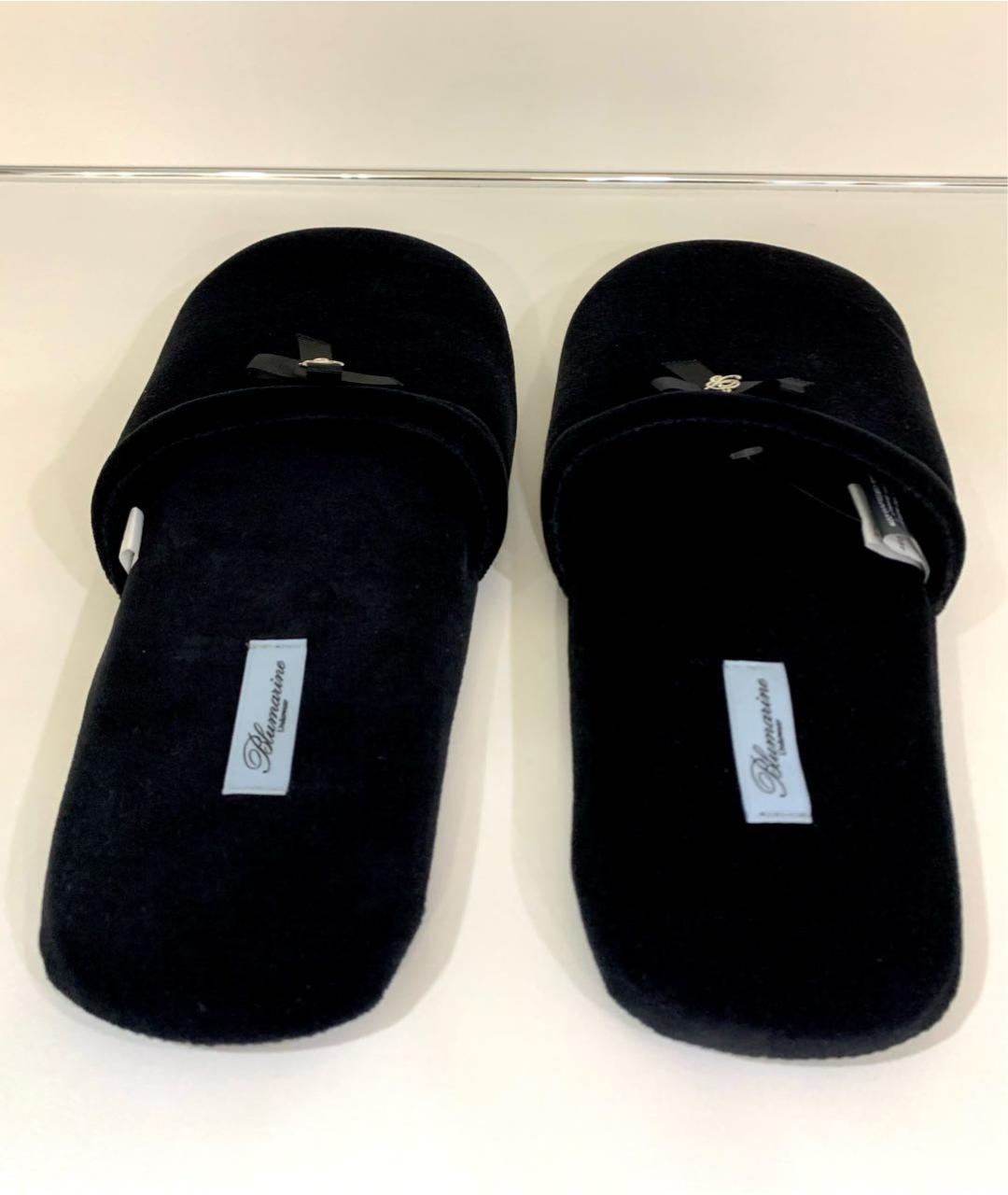 BLUMARINE Черные бархатные шлепанцы, фото 3