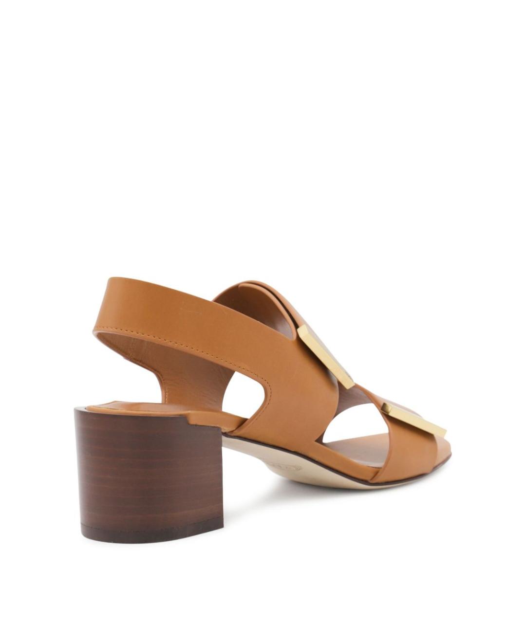 TOD'S Коричневые кожаные босоножки, фото 3