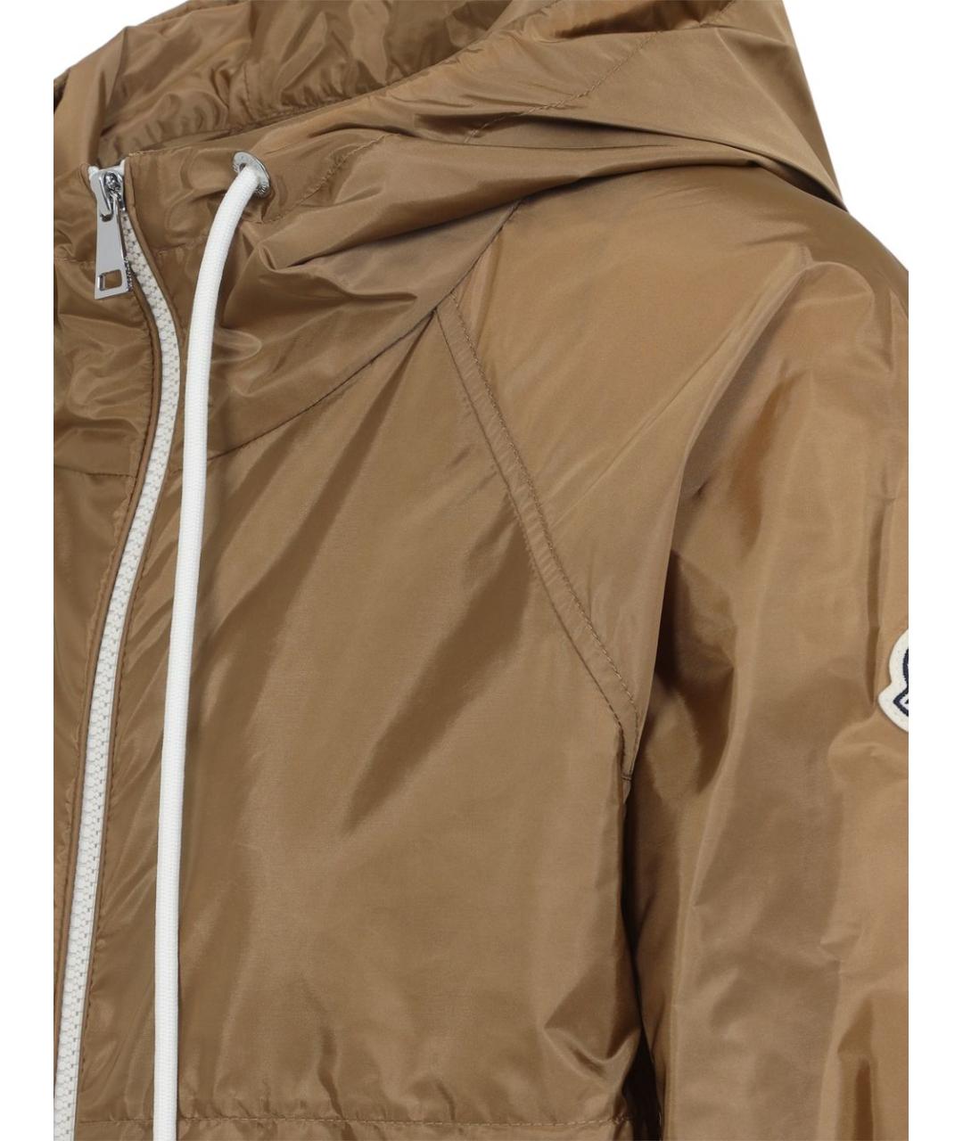 MONCLER Коричневая полиамидовая куртка, фото 2