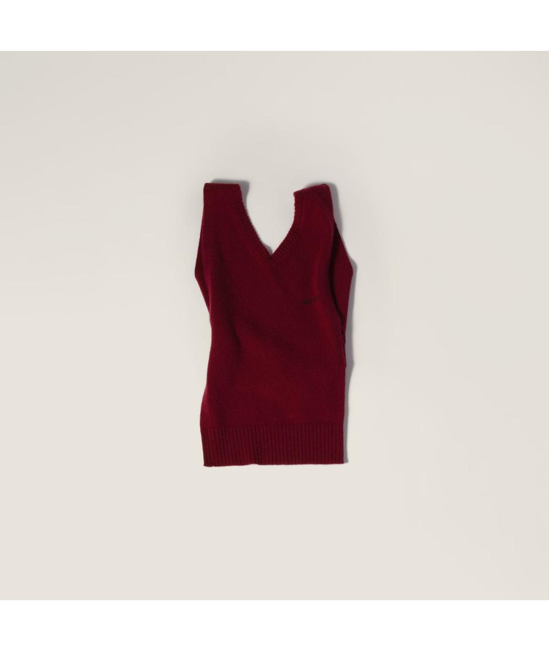 MIU MIU Бордовая кашемировая майка, фото 5