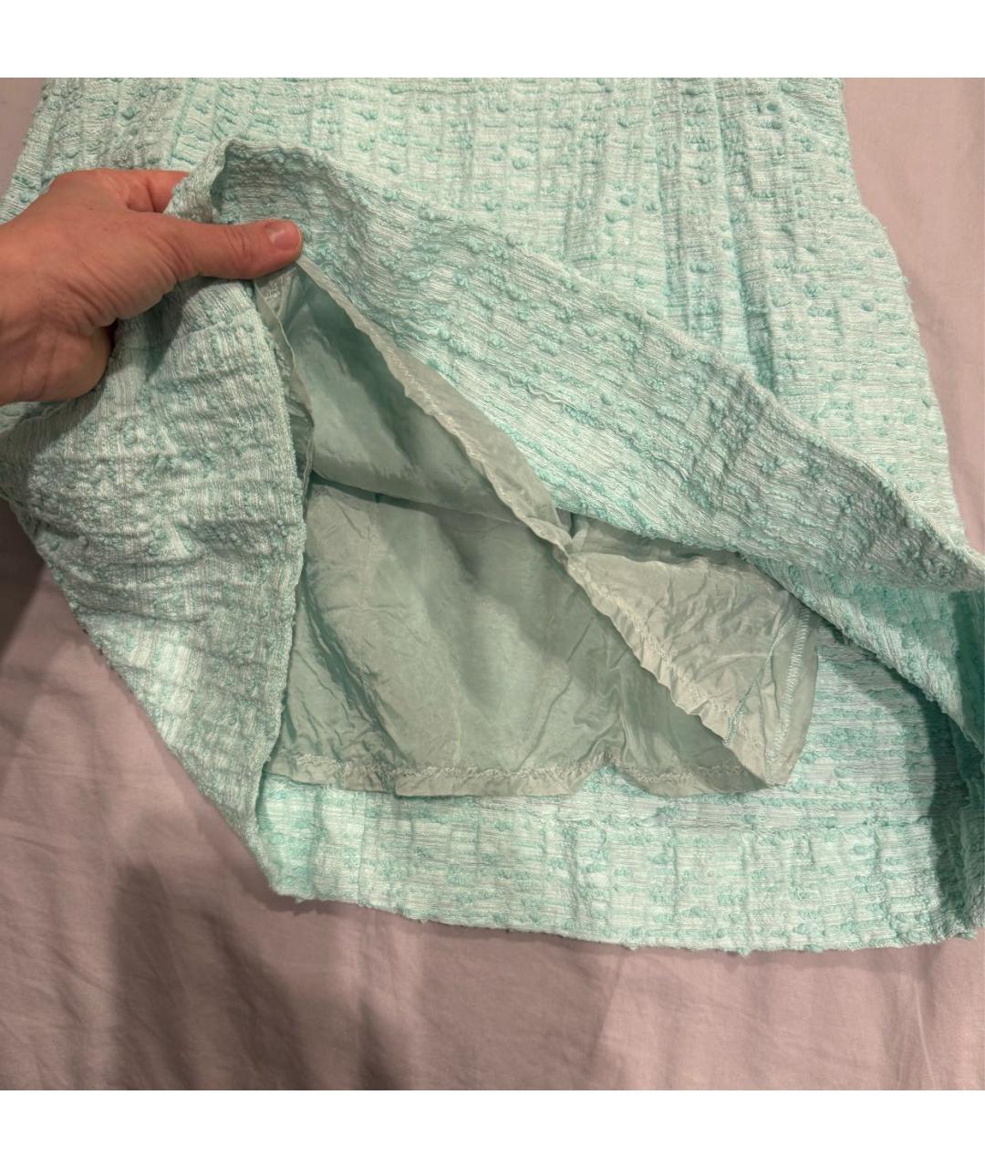 ESCADA Бирюзовое твидовое повседневное платье, фото 4