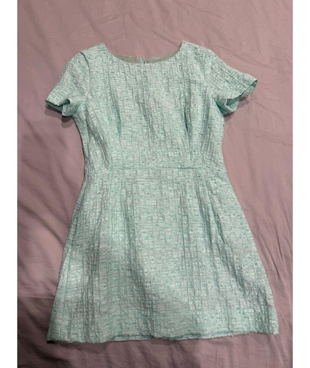 ESCADA Бирюзовое твидовое повседневное платье, фото 2