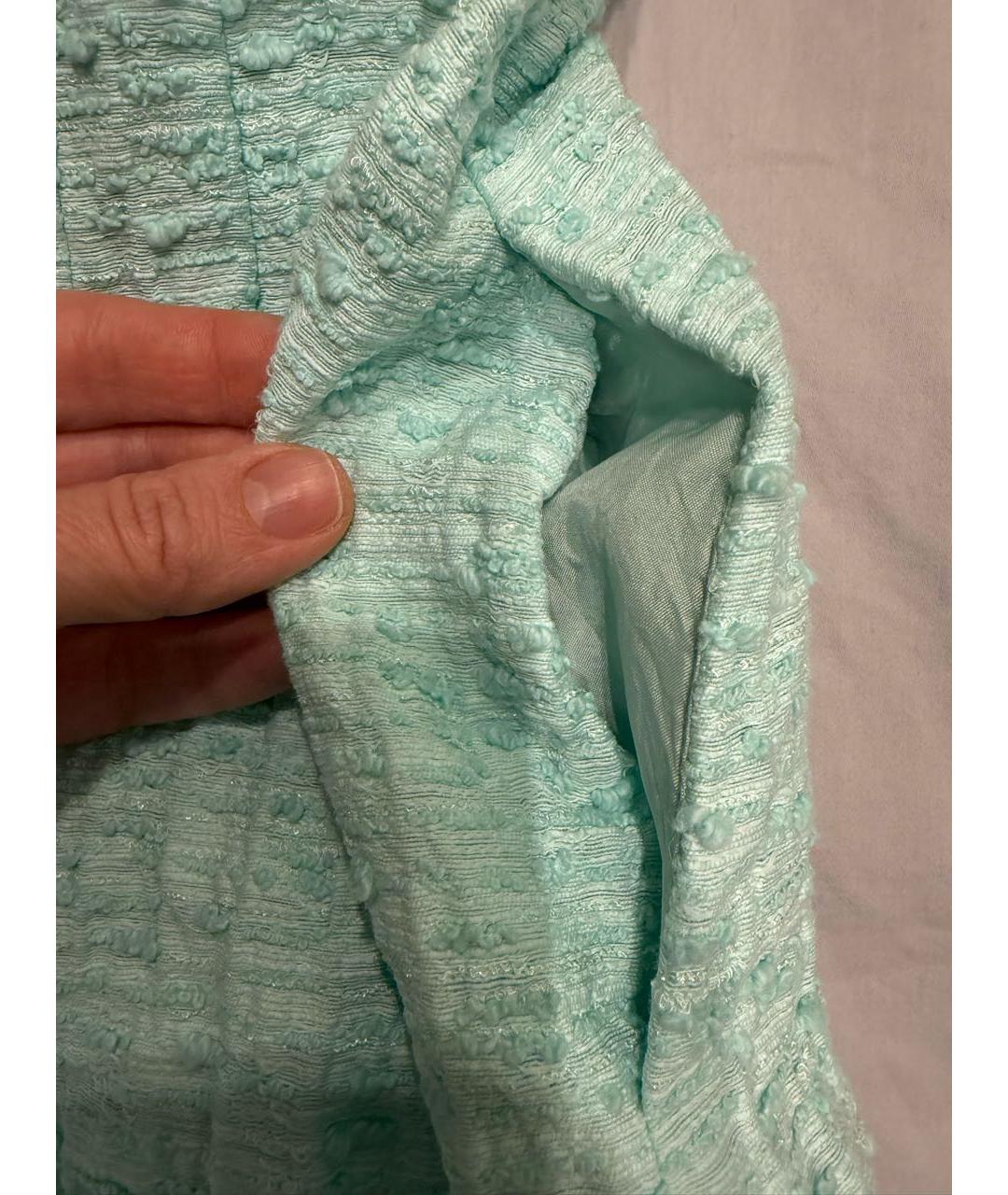 ESCADA Бирюзовое твидовое повседневное платье, фото 5