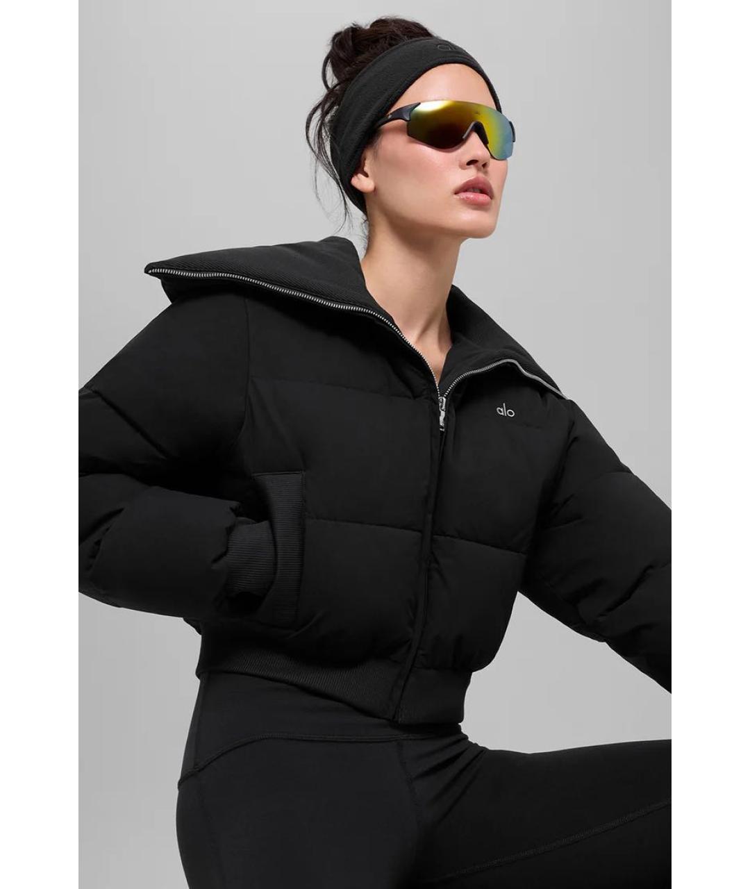 ALO YOGA Черный полиэстеровый пуховик, фото 2