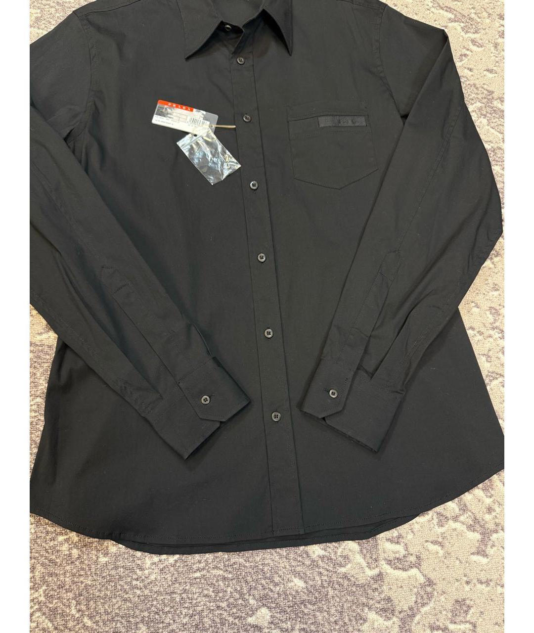 PRADA Черная хлопковая классическая рубашка, фото 2