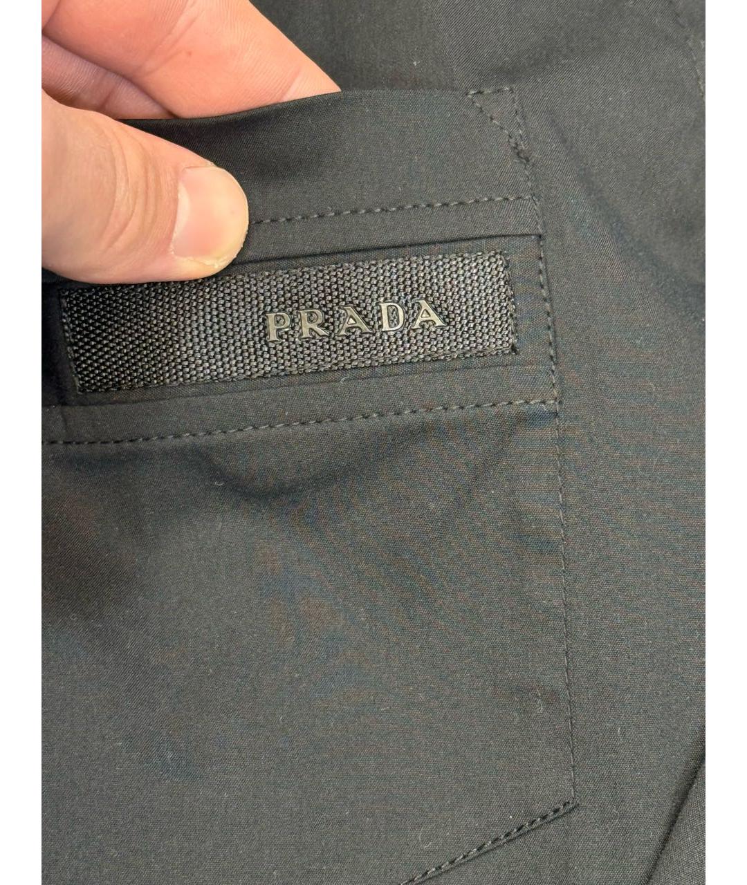 PRADA Черная хлопковая классическая рубашка, фото 3