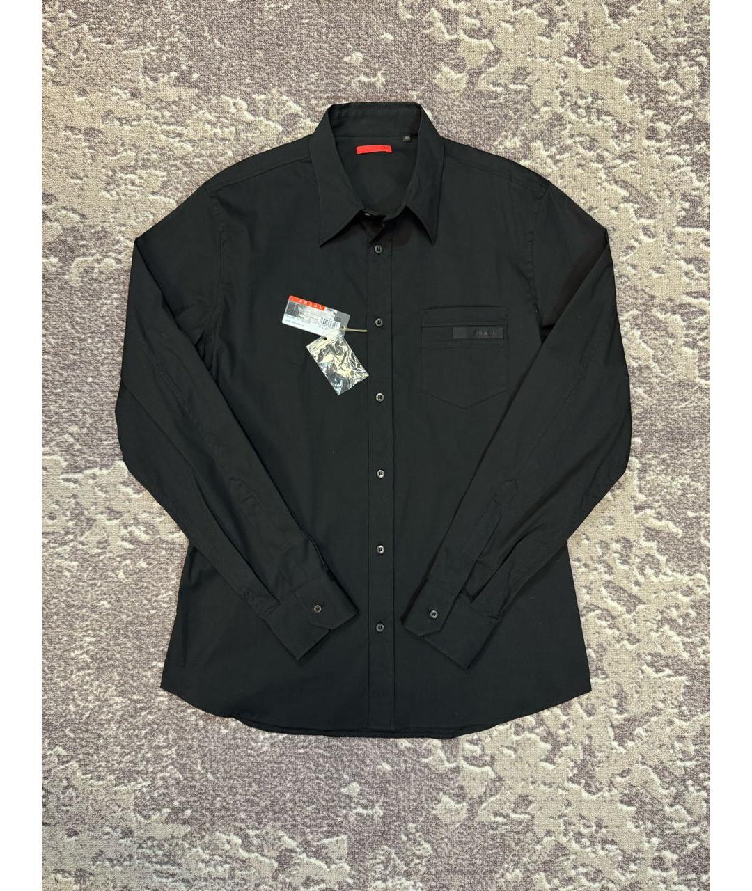 PRADA Черная хлопковая классическая рубашка, фото 8