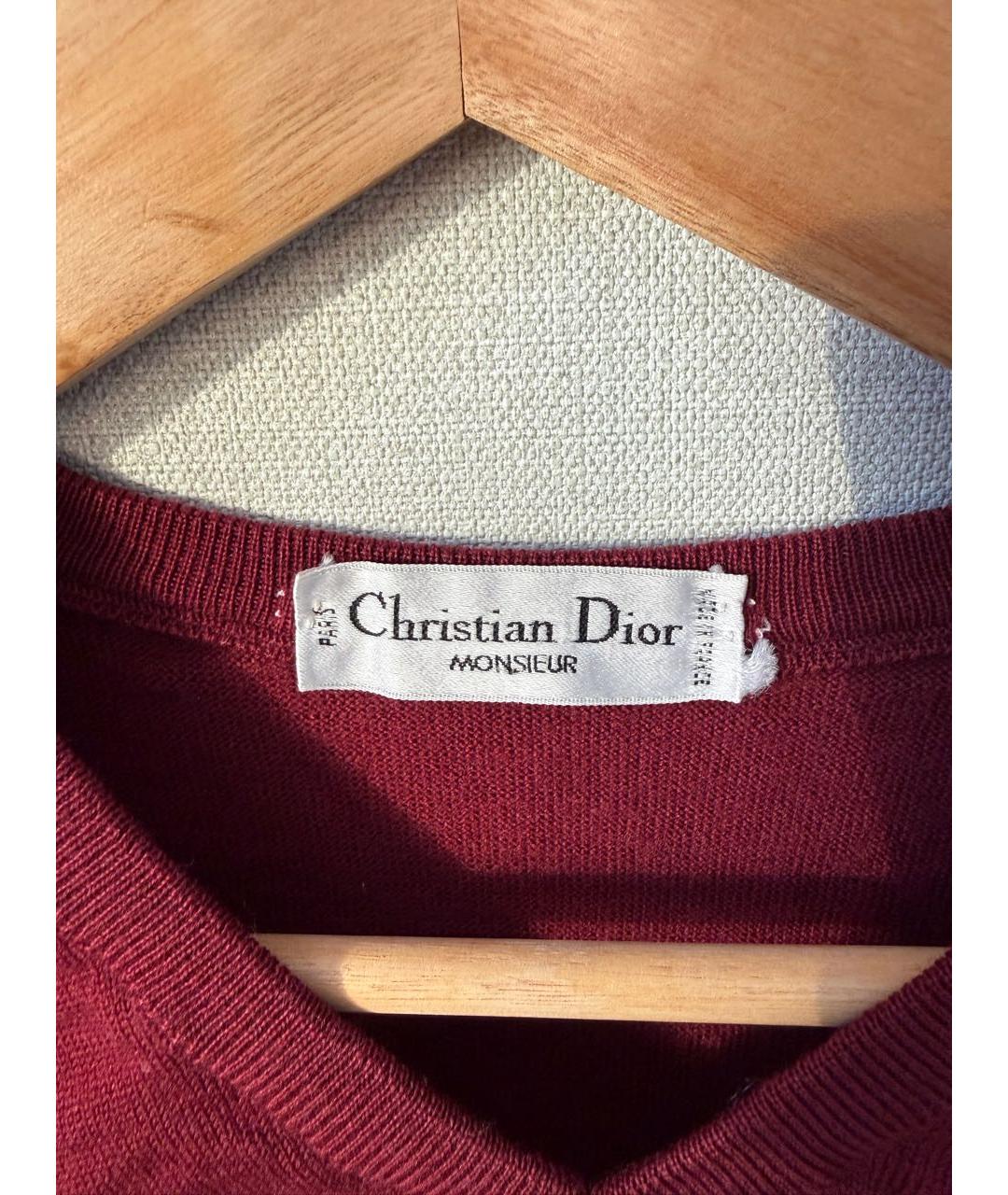 CHRISTIAN DIOR Бордовая шерстяная жилетка, фото 4